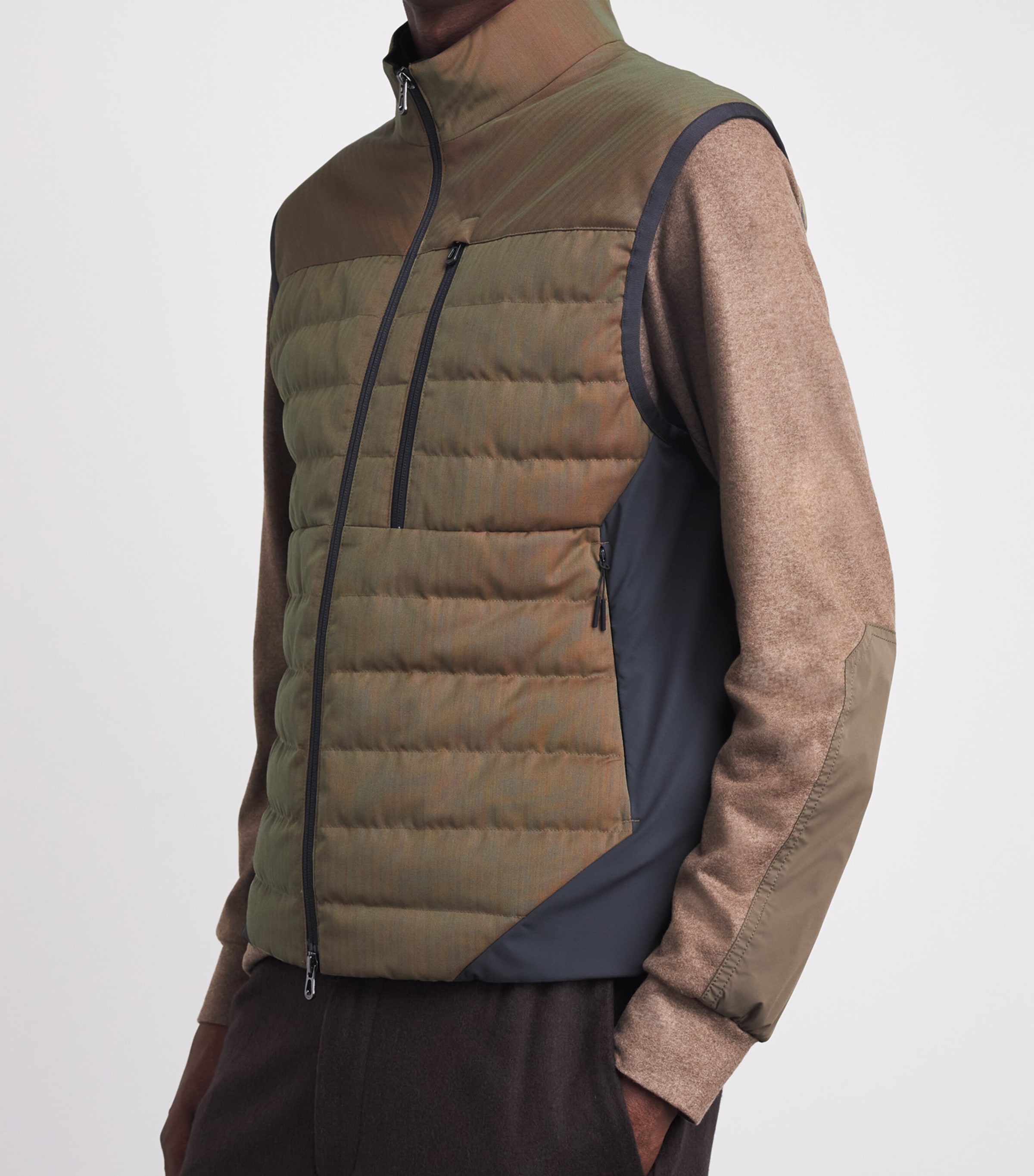Sease Mens Wool-Blend Intrepid Down Gilet Iridscent Desert Image 3