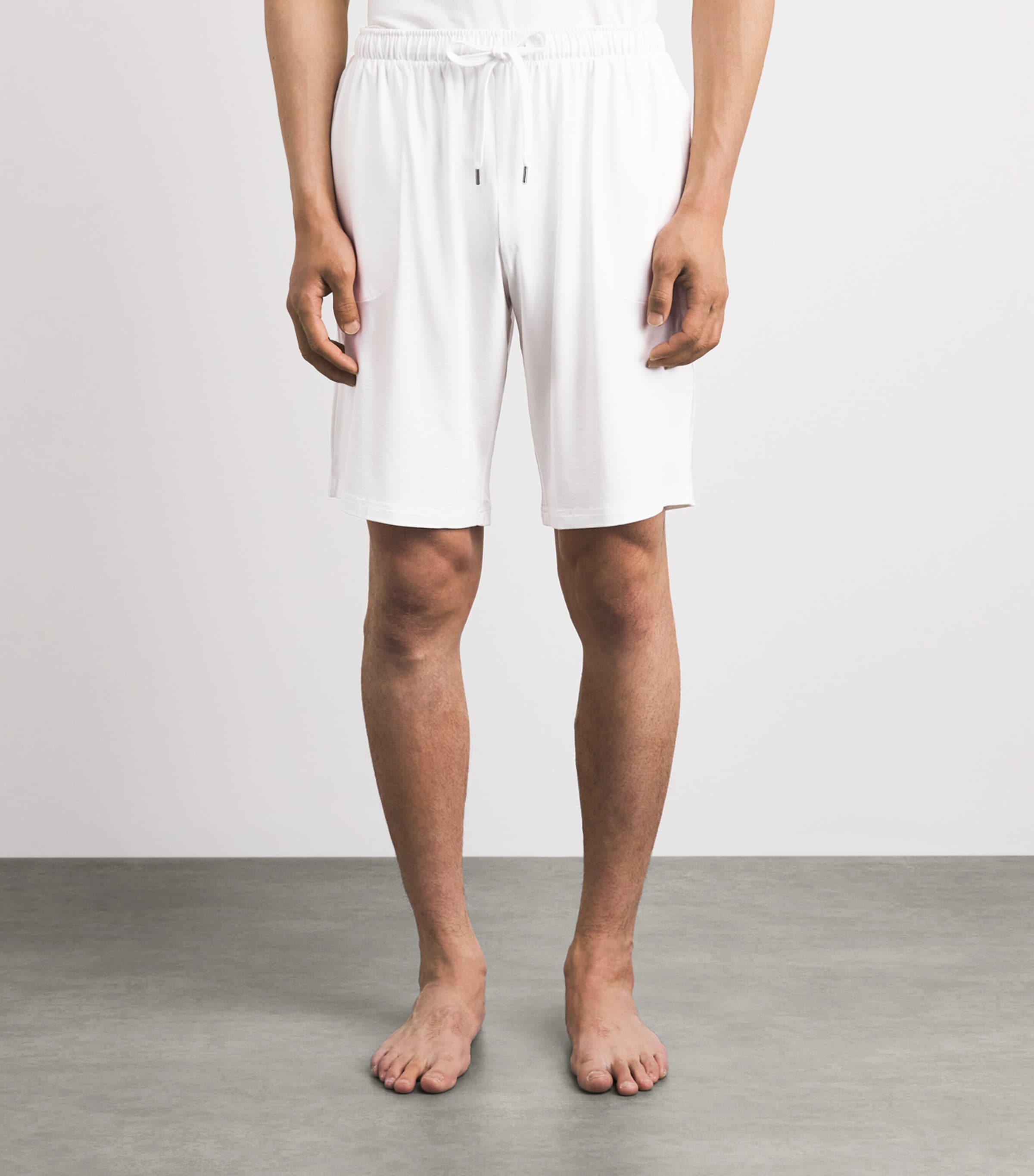 Derek Rose Mens Micromodal Basel Sweatshorts Whi Image 4