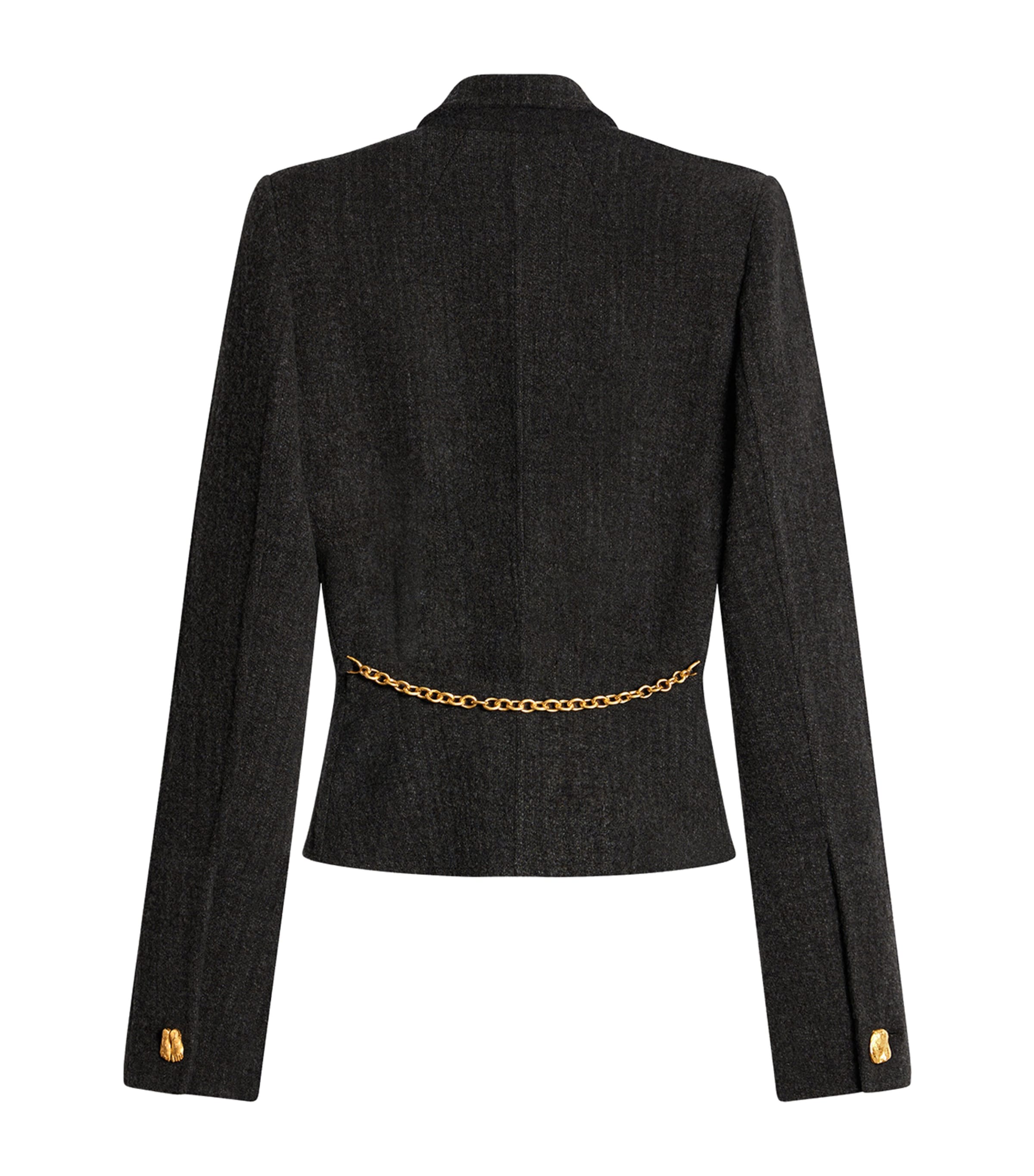 Schiaparelli Womens Wool-Blend Elsa Jacket Dark Grey Image 5