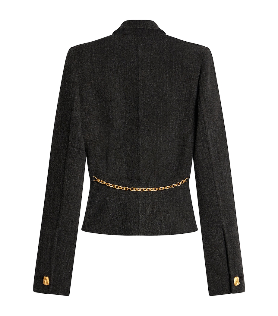 Schiaparelli Womens Wool-Blend Elsa Jacket Dark Grey Image 5