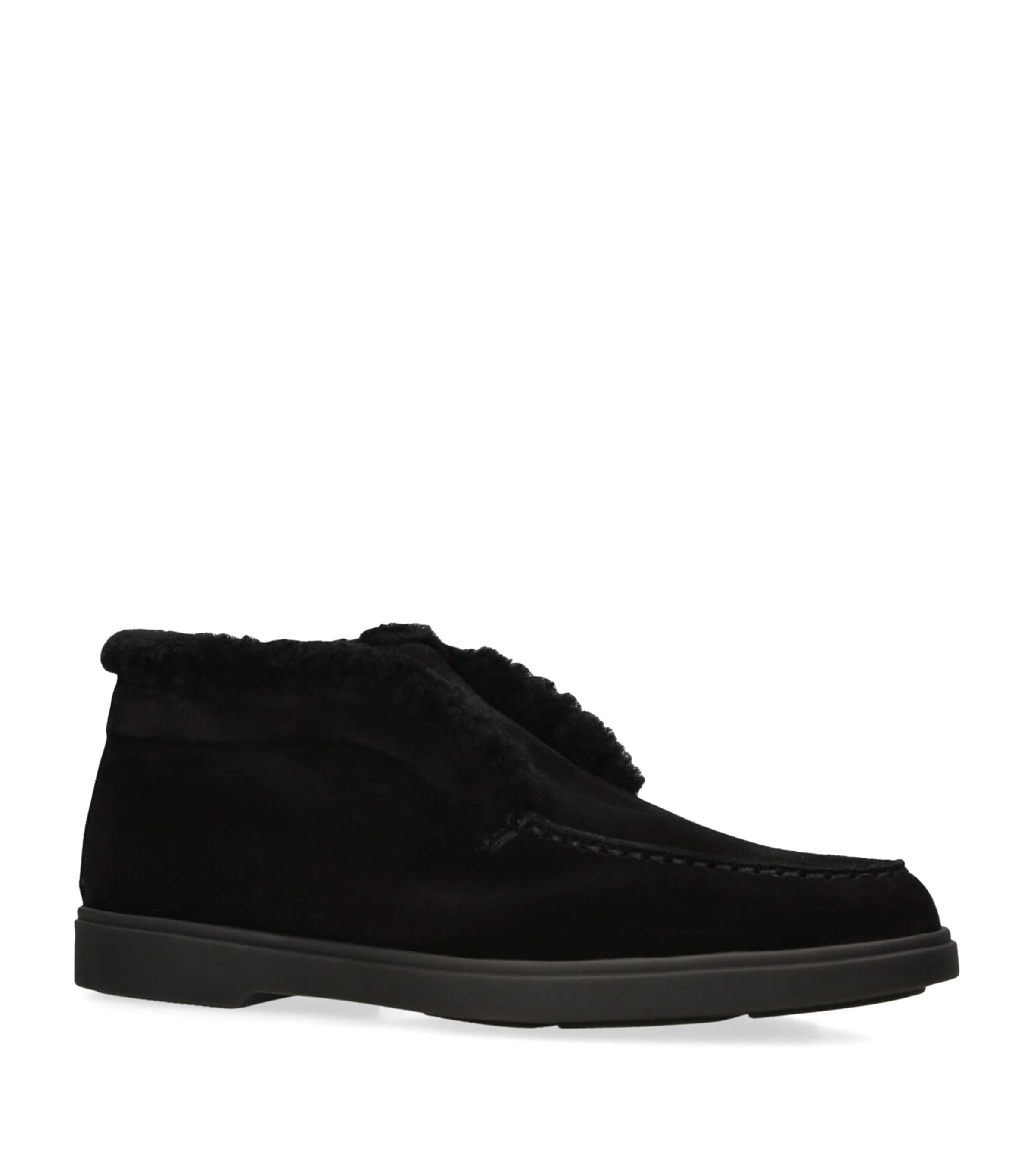 ショートブーツ・ブーティ SANTONI Black suede Marta ankle boots 343f2b320055c490afd1c58e39beb8