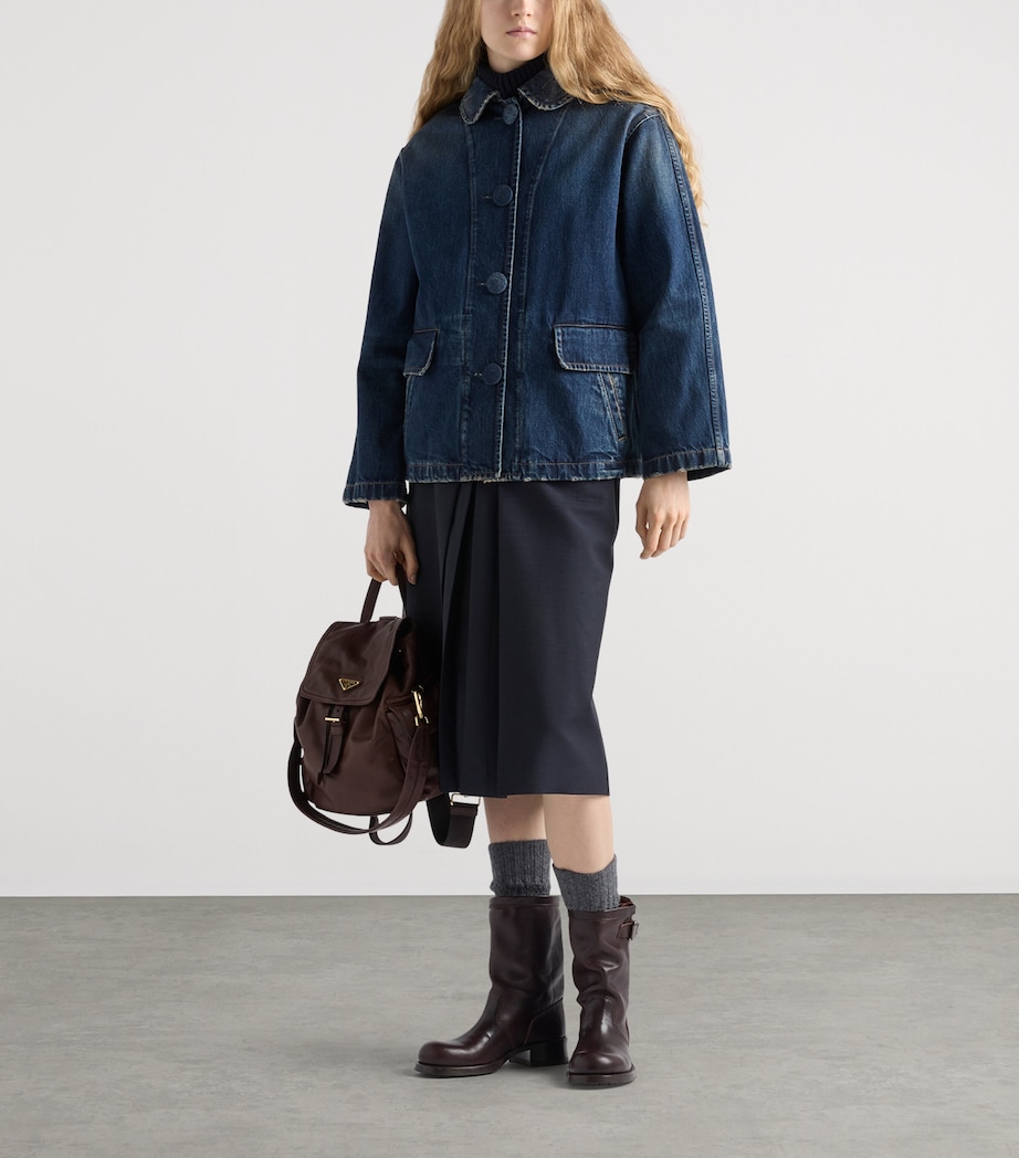 Washed Blouson Denim Jacket F0008 Image 2