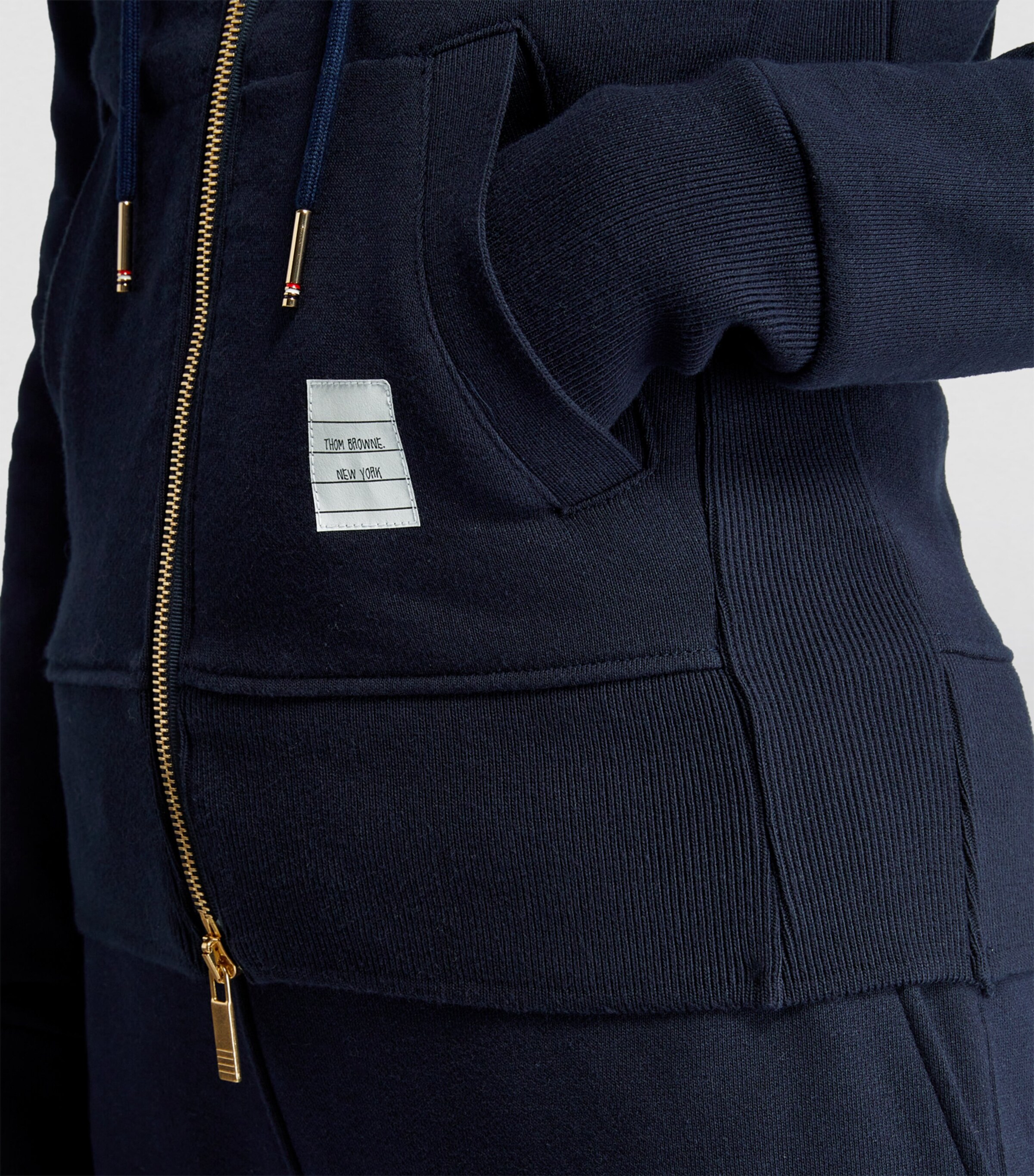 4-Bar Zip-Up Hoodie NAVY Image 6