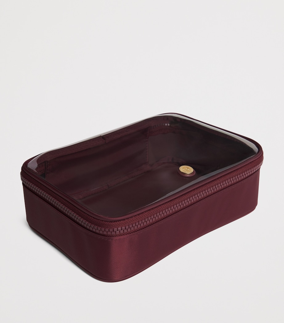 Harrods Clear Cosmetic Bag Burgundy Image 4
