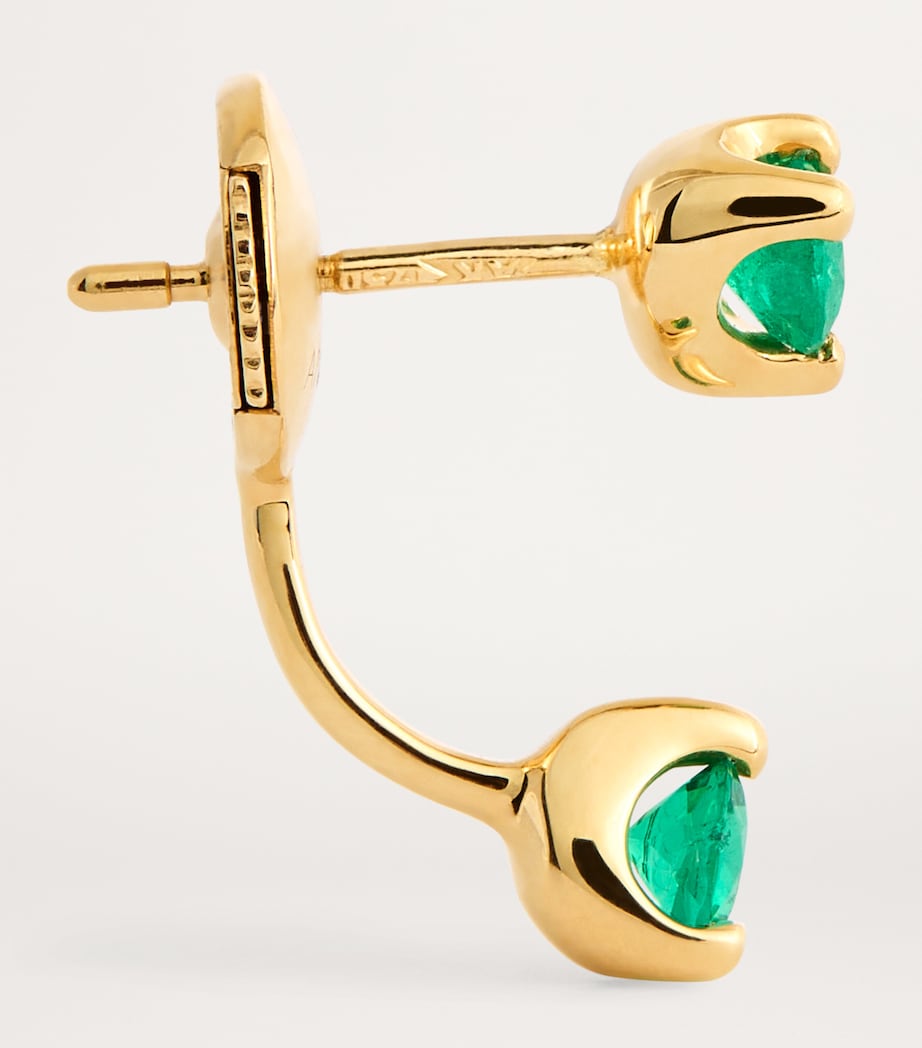 Yellow Gold and Emerald Orbit Single Earring YELLOW GOLD Image 3