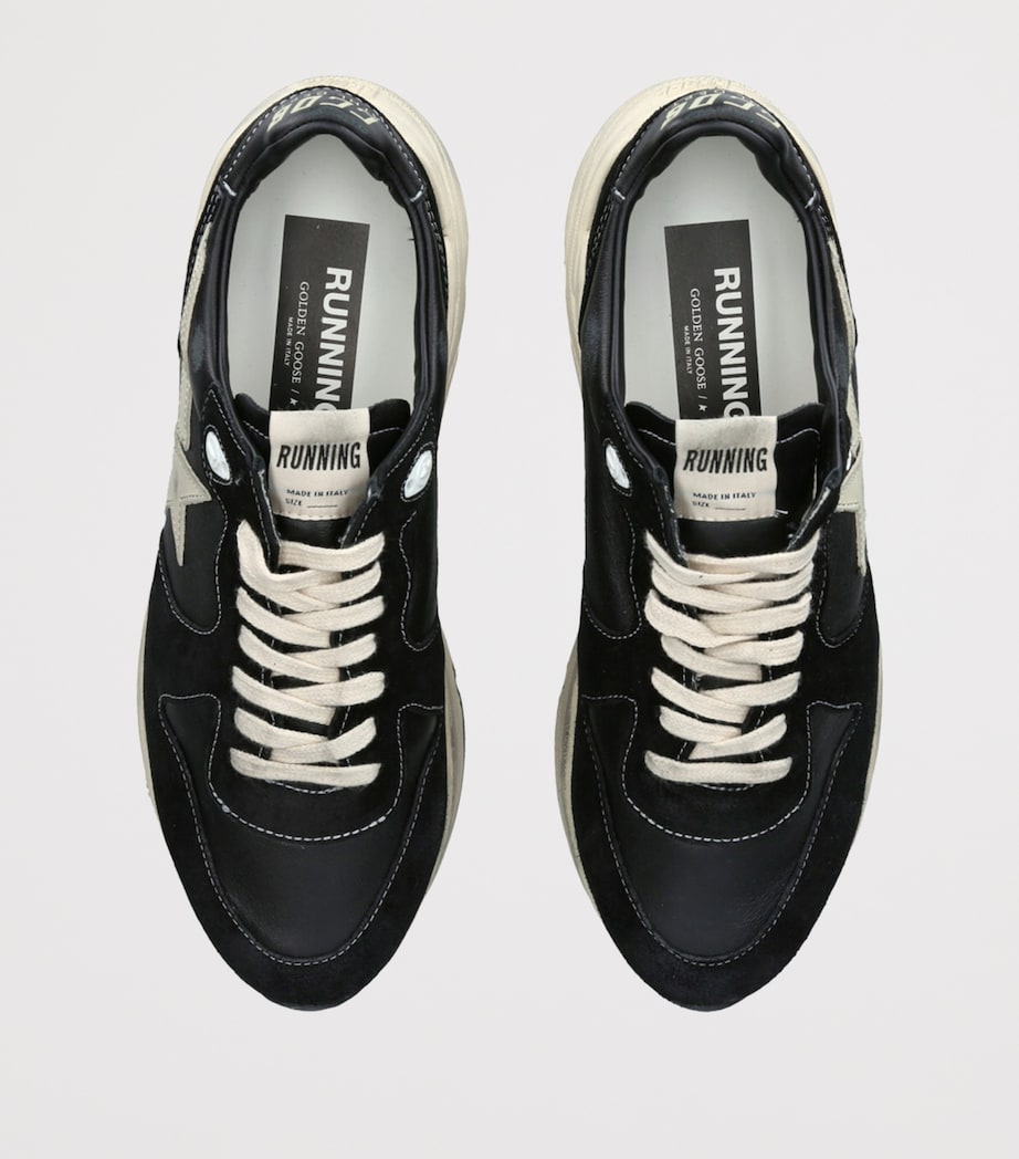 Leather Running Sole Sneakers BLK/WHITE Image 4