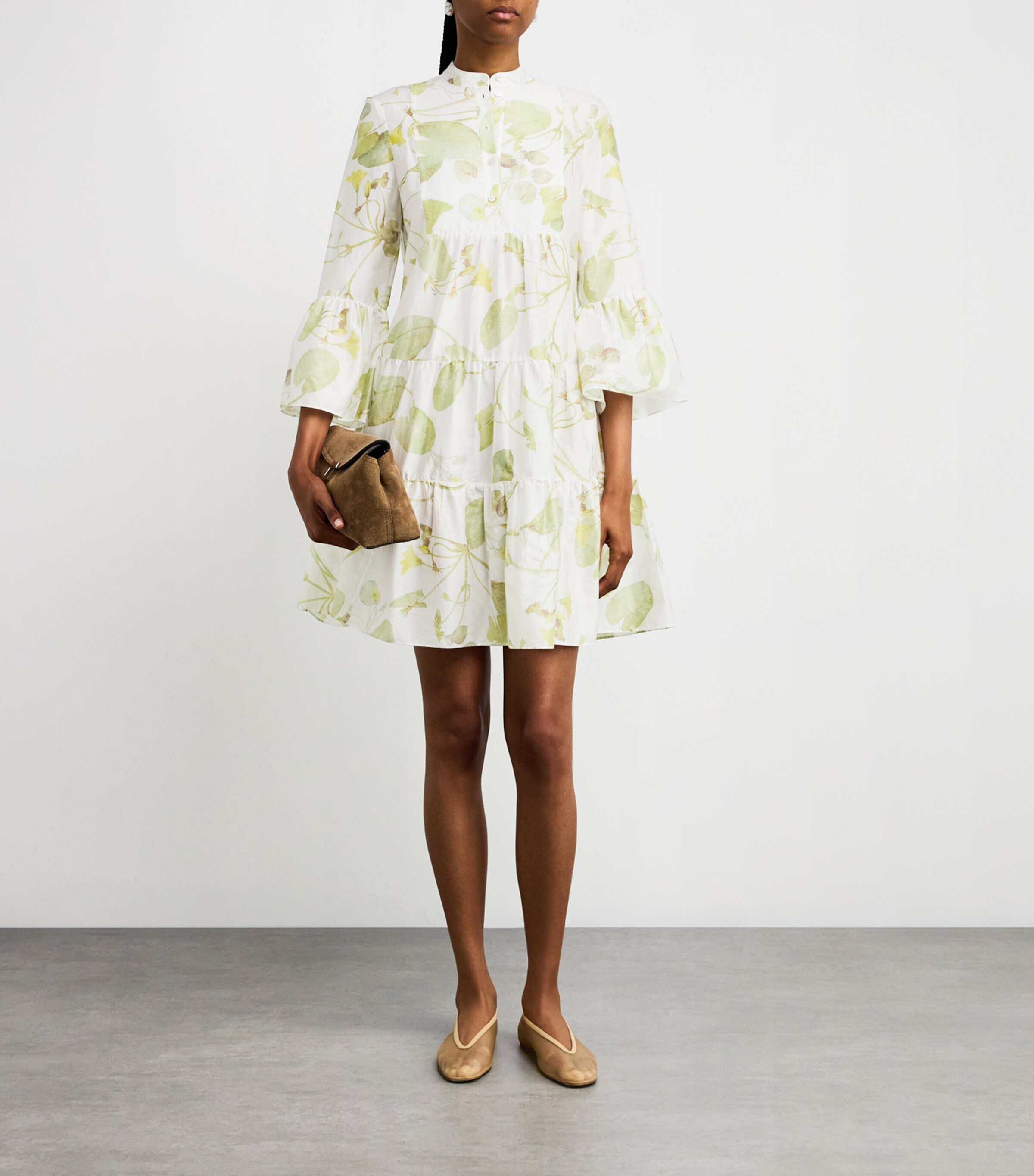 white christmas dresses ERDEM: Strappy Fit Flare Midi Dress