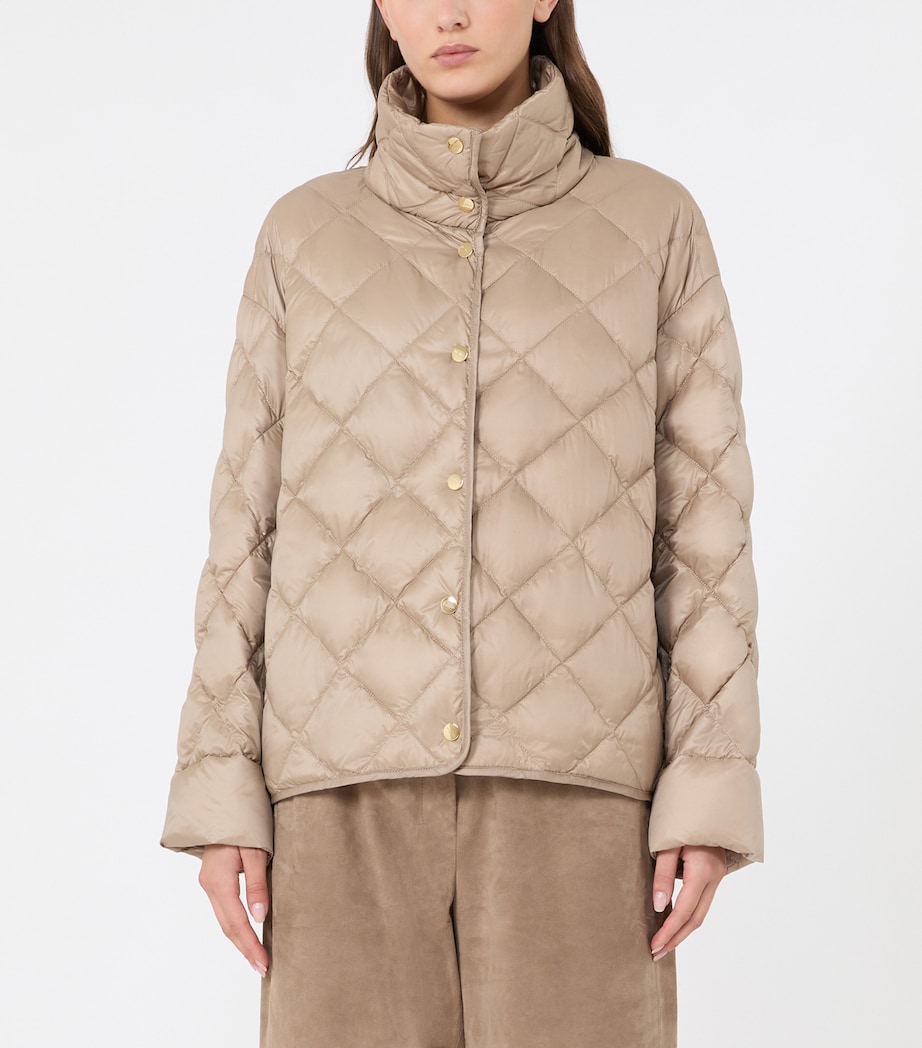 Max Mara Womens Down Water-Resistant Quilted Jacket Beige Image 2