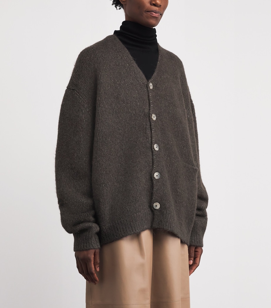 Lauren Manoogian Womens Alpaca-Pima Cotton-Merino Wool Loft Cardigan Coal Image 4