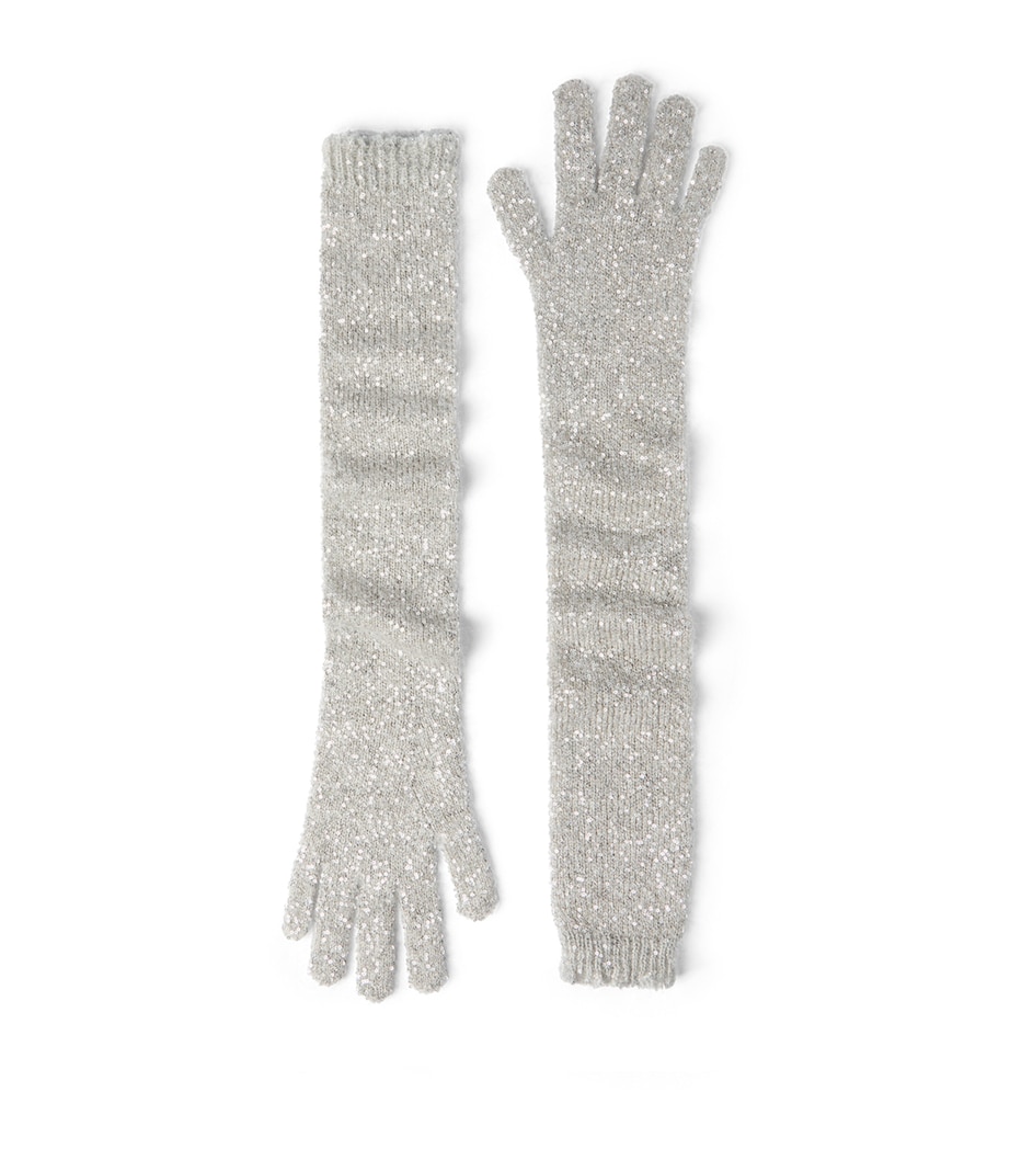 Sequinned Knit Gloves CDO10 Image 1