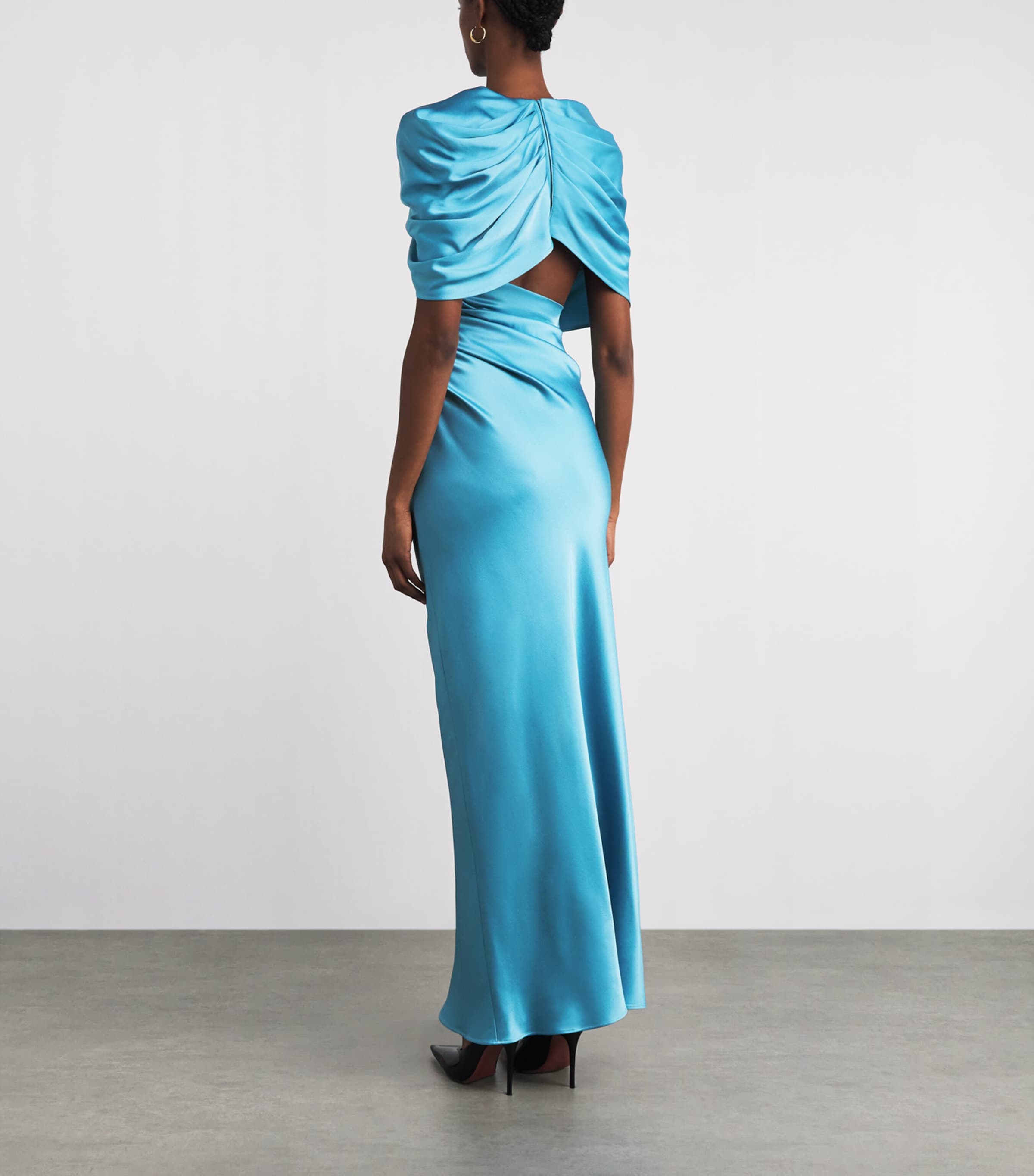 Satin Draped Gown 4130 STEEL BLUE Image 3