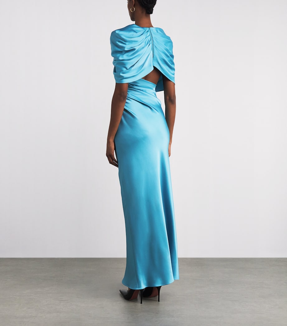Satin Draped Gown 4130 STEEL BLUE Image 3