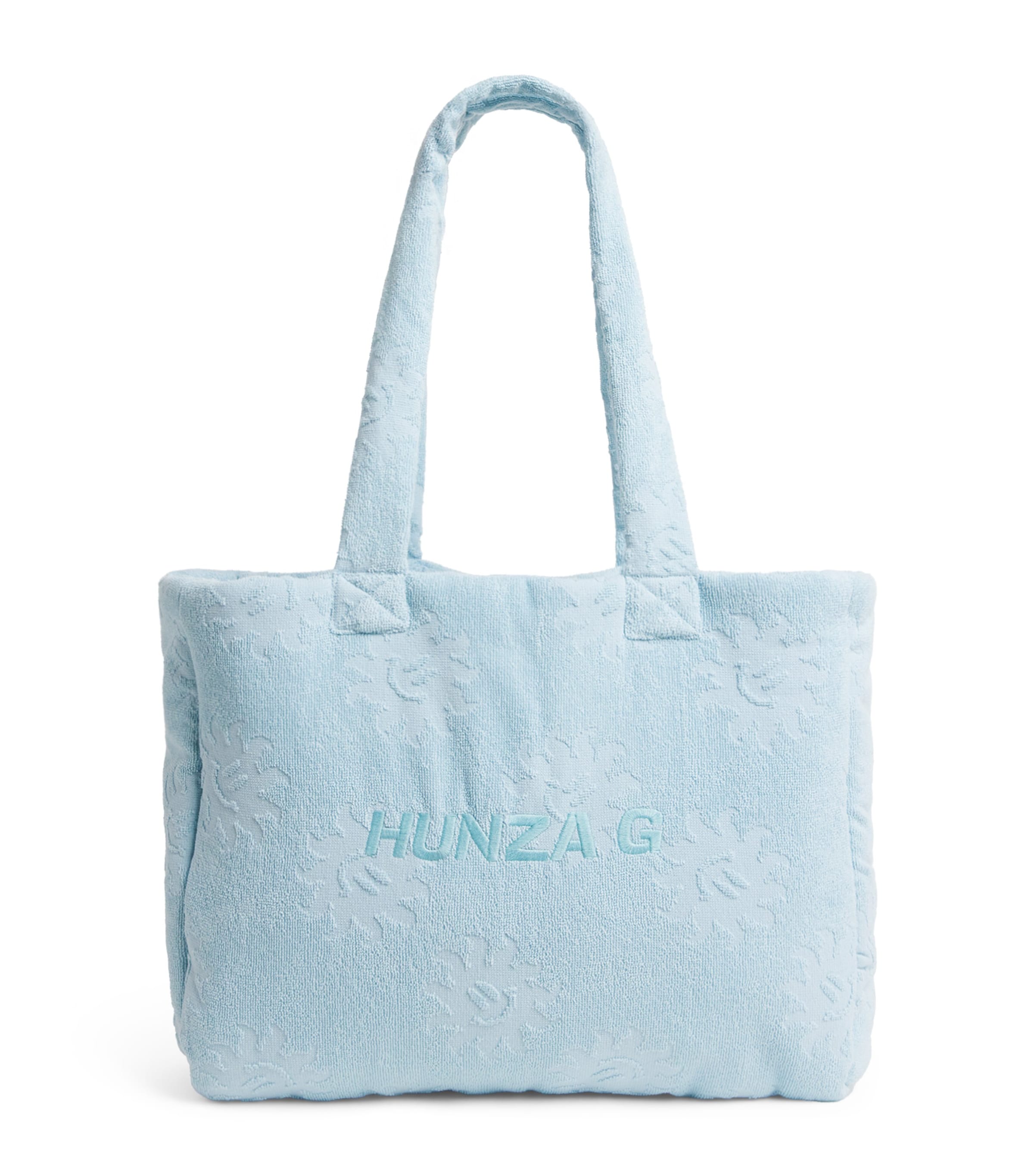 Hunza G Cotton Sunny Tote Bag Metallic Ice Blue Image 1