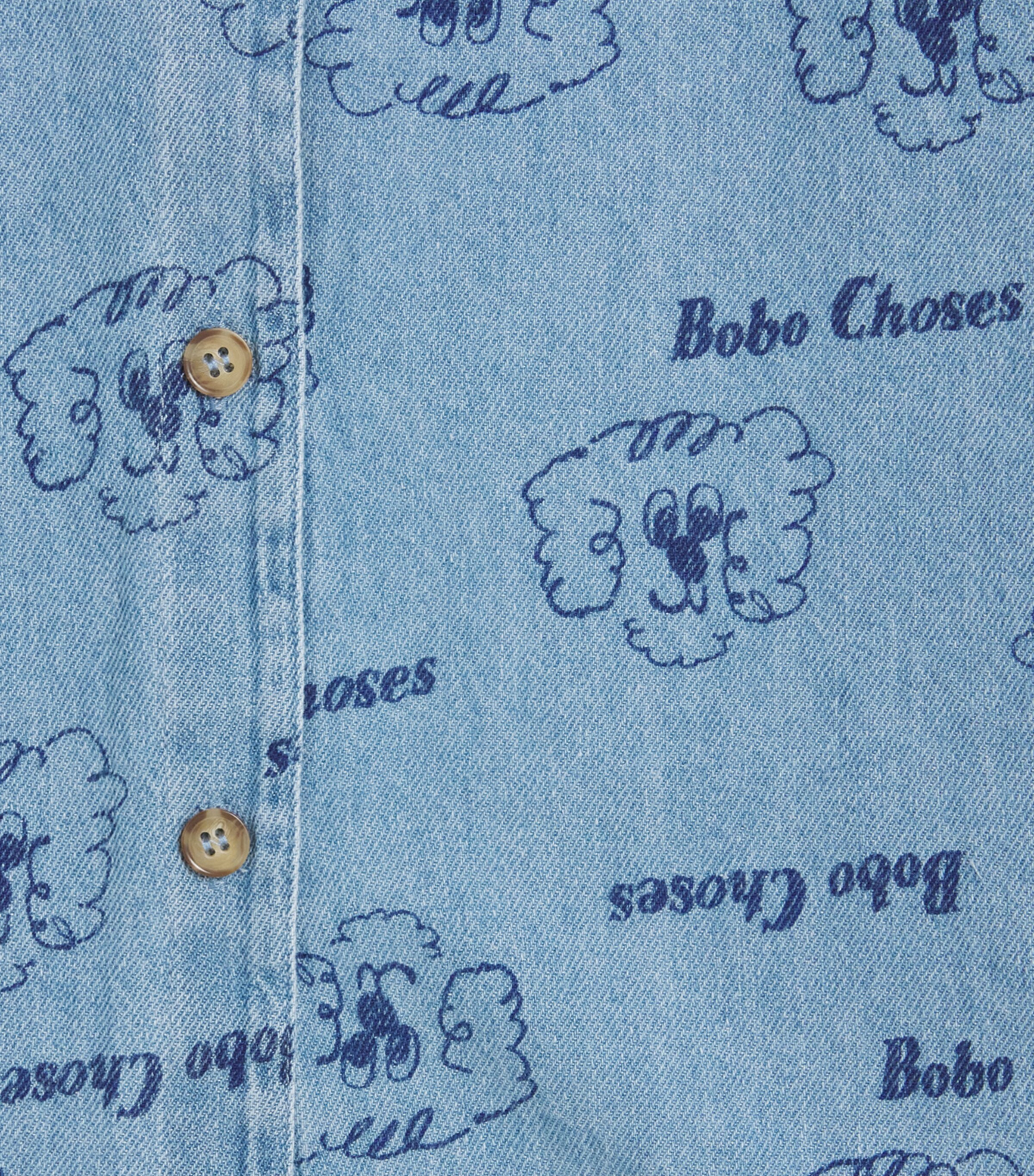 Bobo Choses Pickles The Dog Denim Shirt (8-9 Years) Prussian Blue Image 3