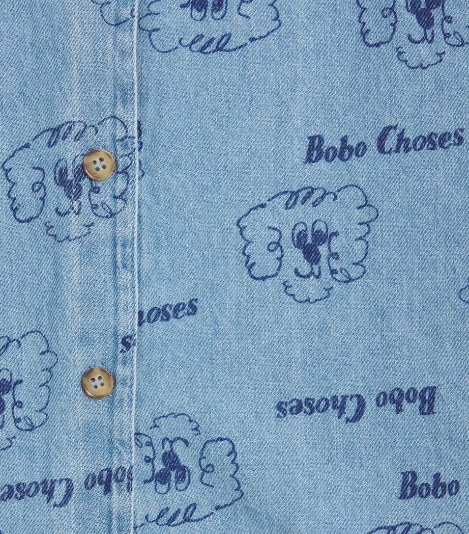 Bobo Choses Pickles The Dog Denim Shirt (8-9 Years) Prussian Blue Image 3