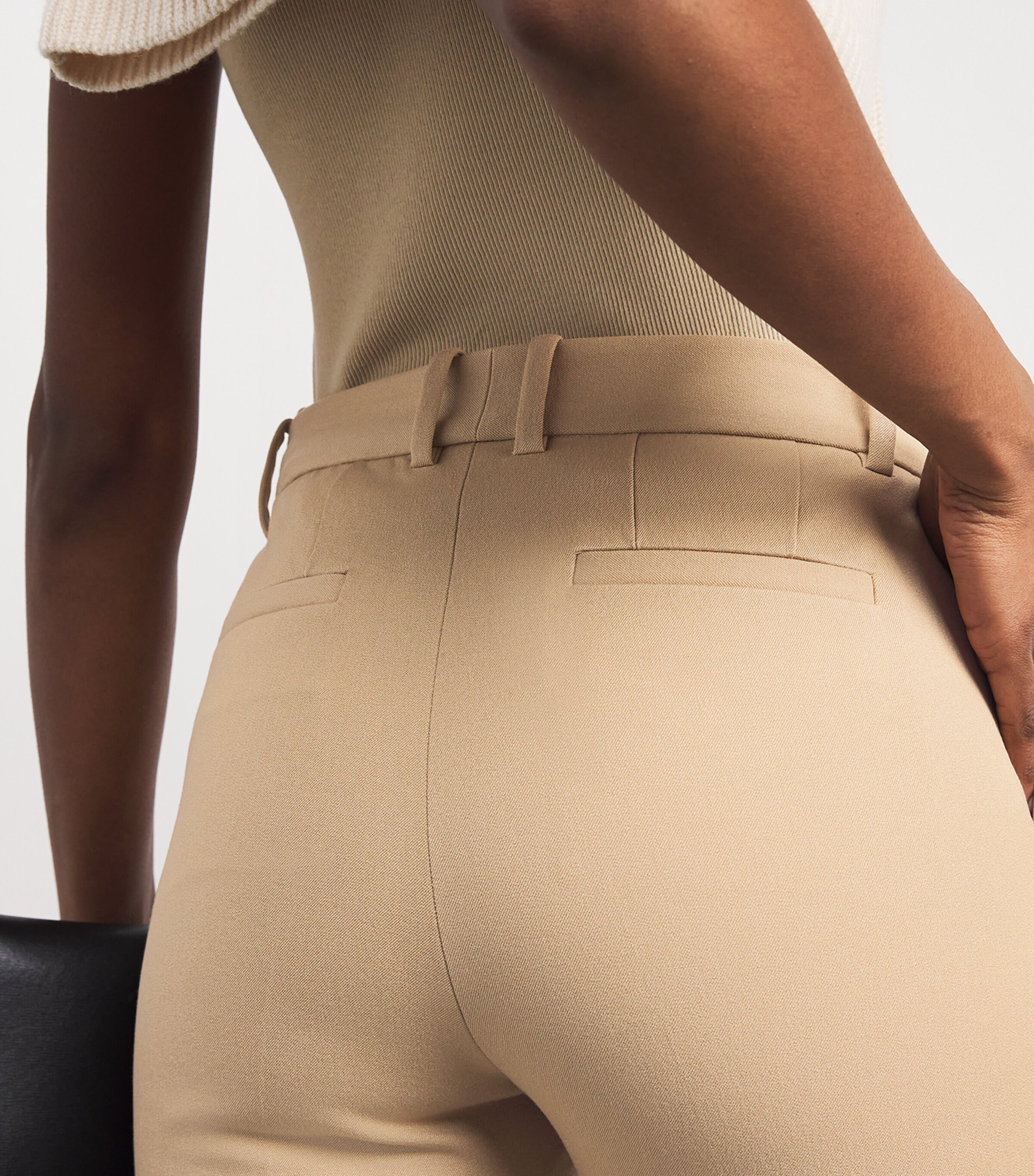 Joseph Womens Gabardine Coleman Slim Trousers Powder Image 6