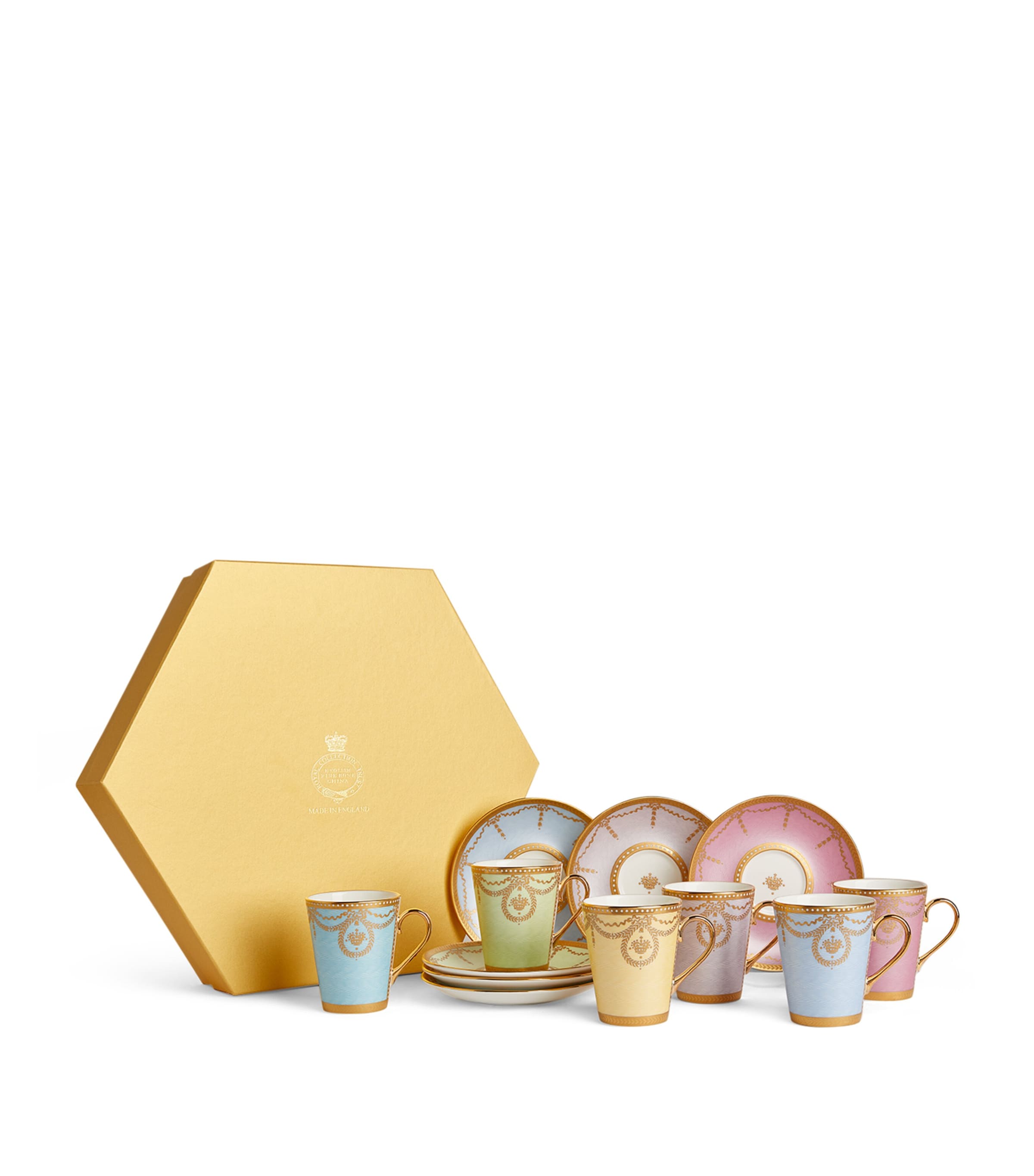 Royal Collection Coffee Cup and Saucer (Set of 6) MULTI Image 1