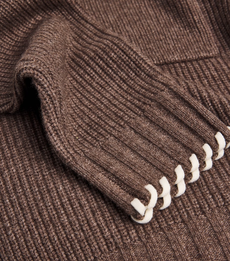 Wool-Yak High-Neck Sweater BROWN Image 5