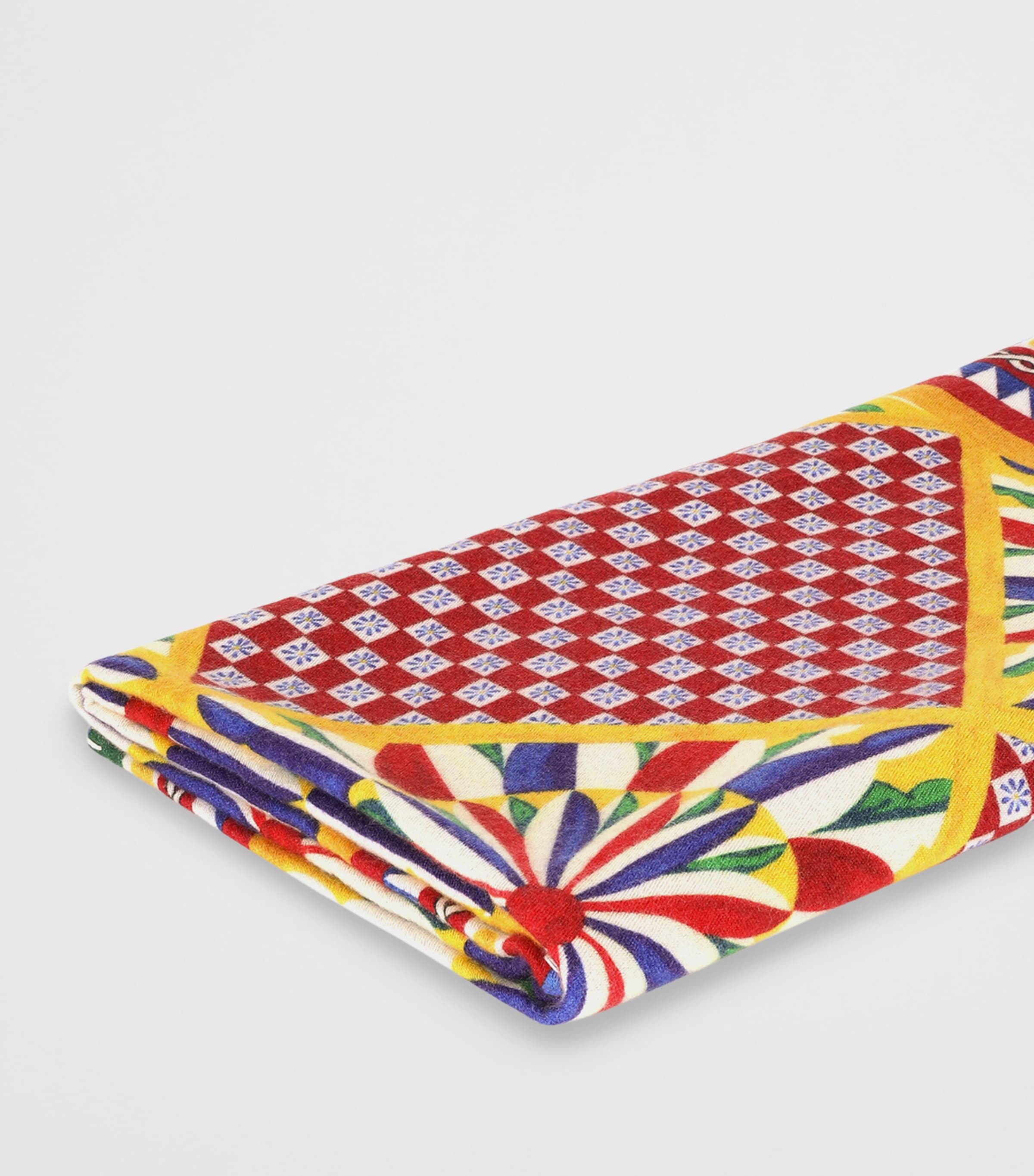 Wool-Silk Carretto Print Throw (140cm x 180cm) UC072-MULTICOLOR CAR Image 4