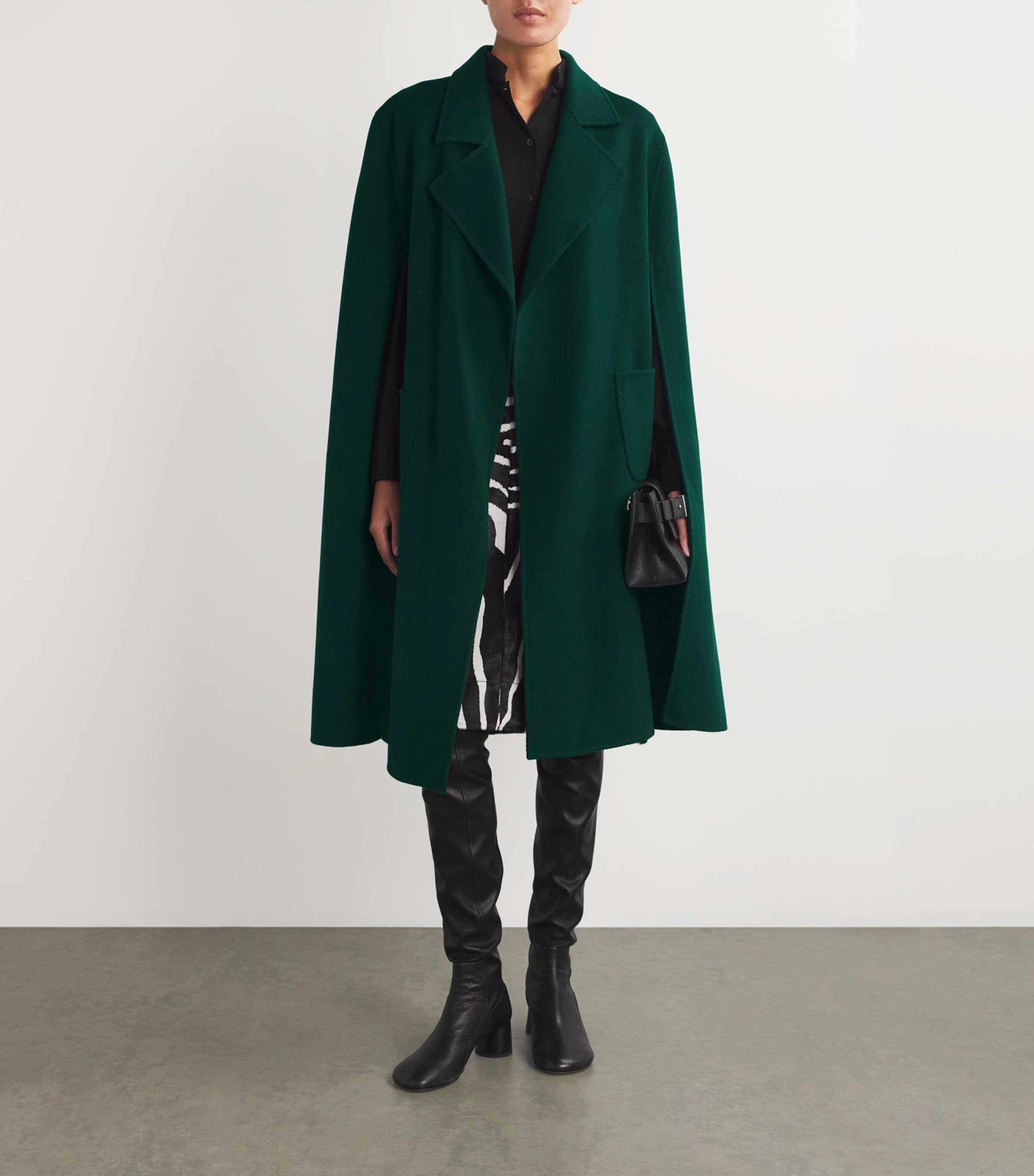 Wolk Morais Green Cashmere Belted On Set Cape | Harrods US