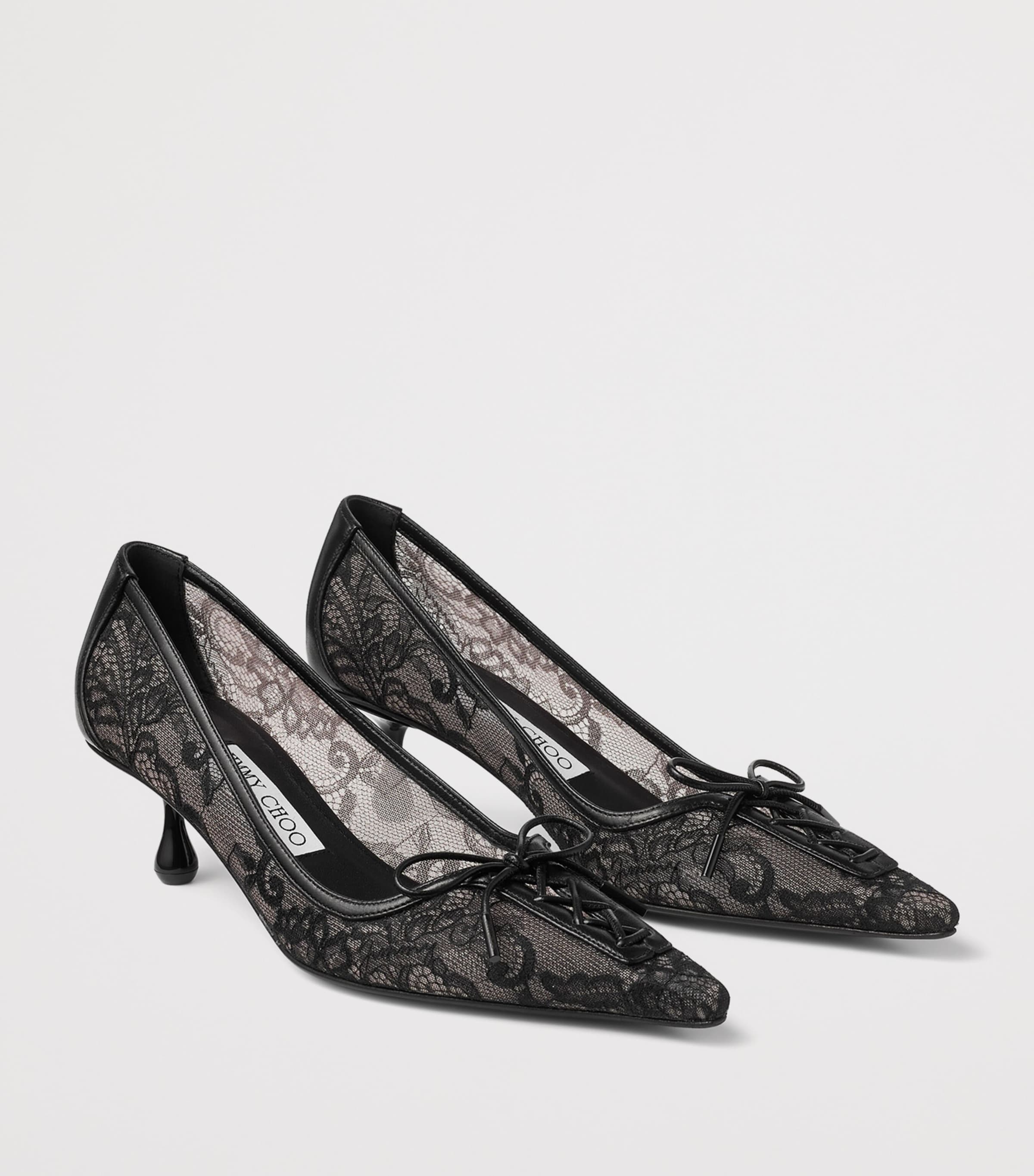 Jimmy Choo Womens Scarlett 50 Lace Pumps Black/black Image 2