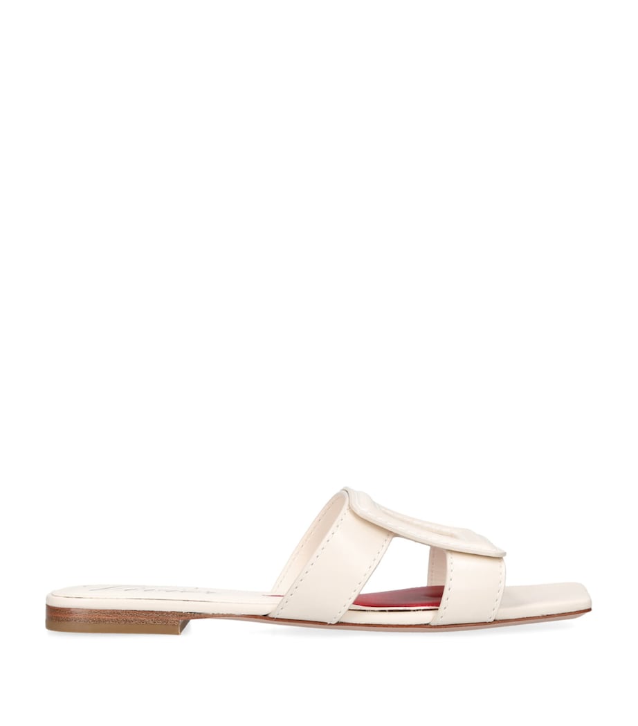 Roger Vivier Leather Buckle Mules Bone Image 1