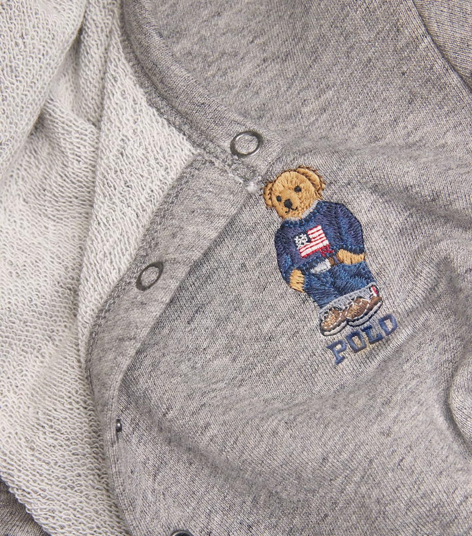 French Terry Polo Bear Cardigan DARK VINTAGE HEATHER Image 5