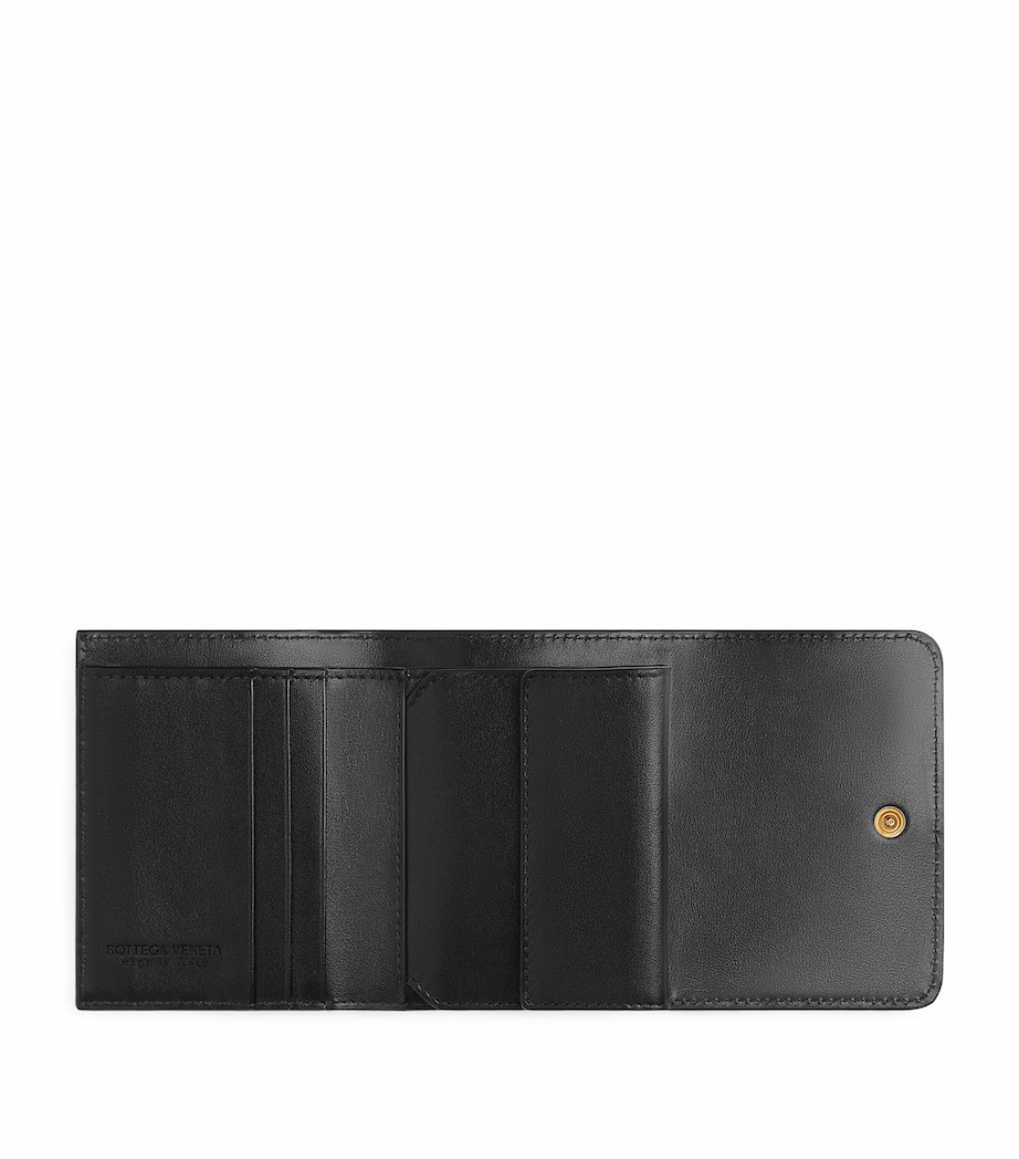 Leather Intrecciato Trifold Wallet 8425 Image 5