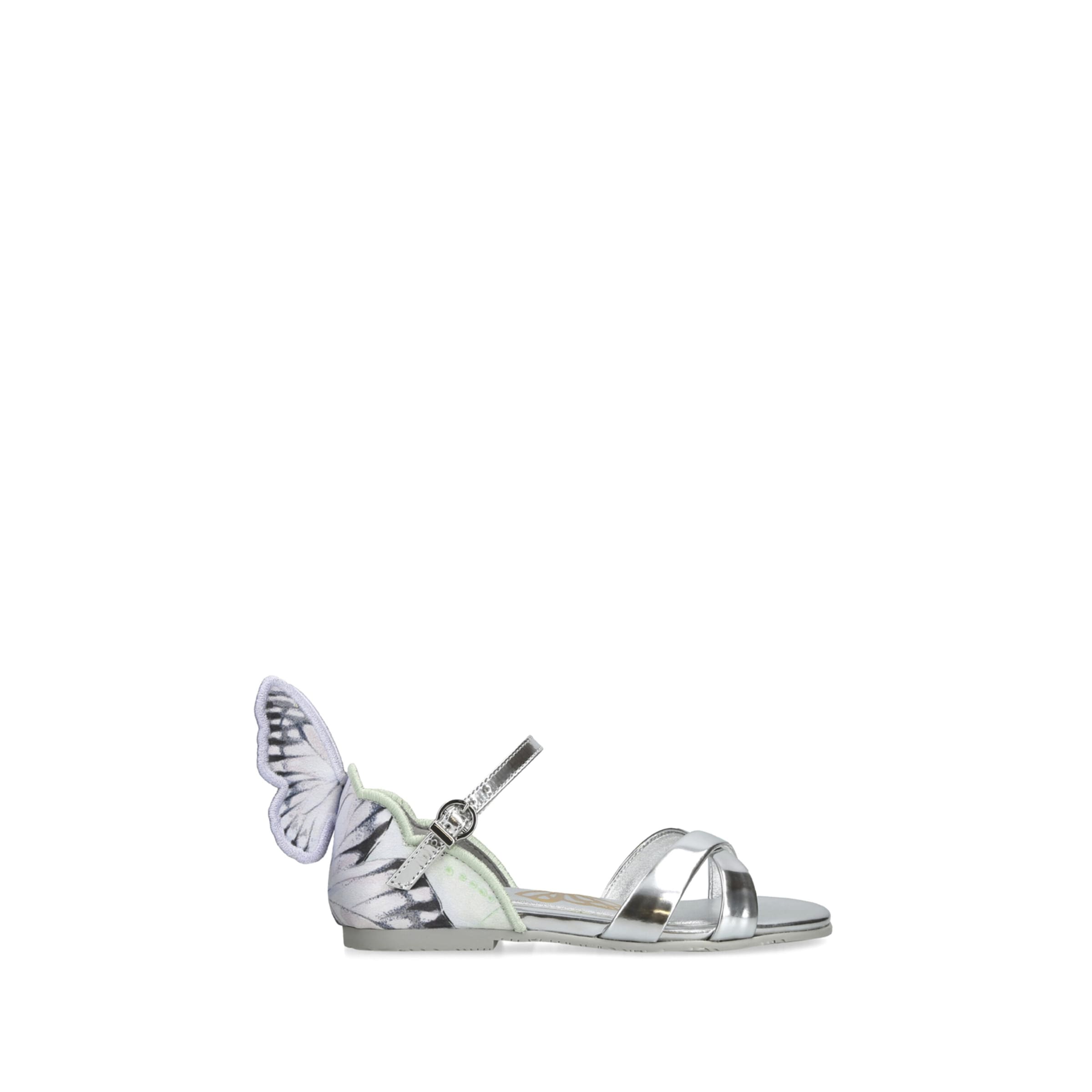 Sophia Webster Mini Kids' Leather Chiara Sandals In Silver