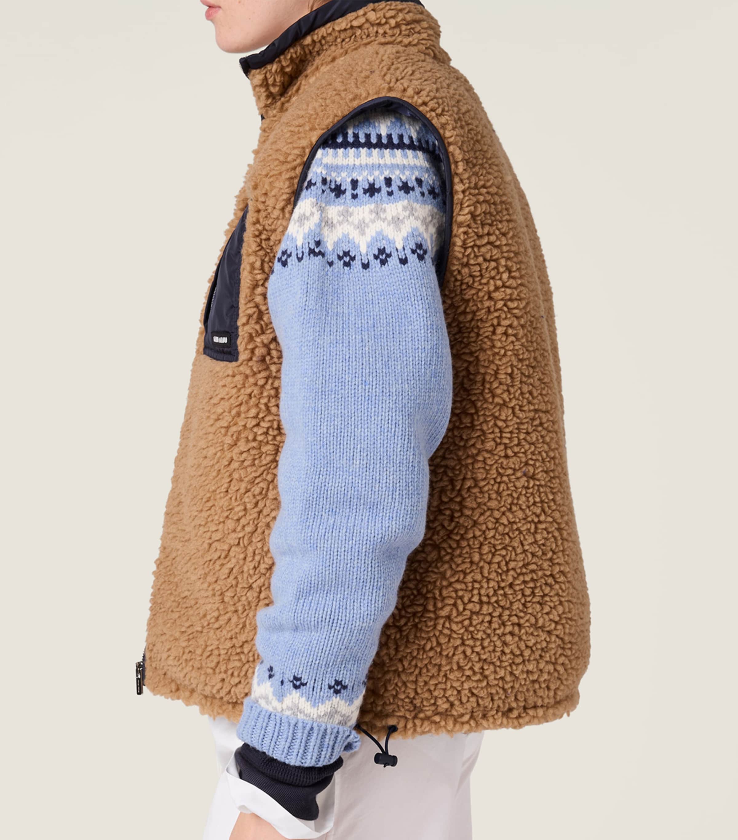 Miu Miu Womens Down-Filled Teddy Gilet Image 5