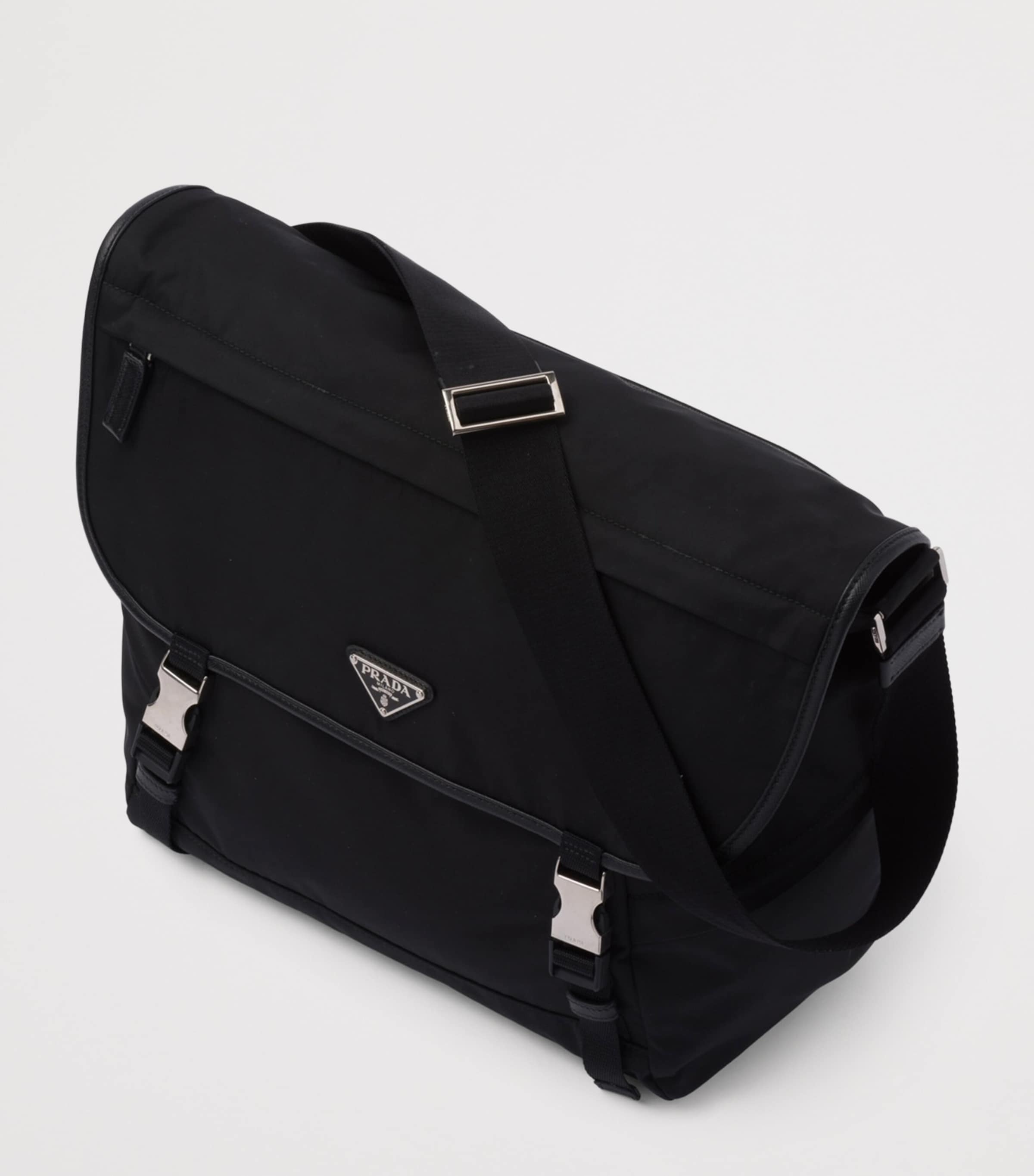 Re-Nylon and Saffiano Leather Shoulder Bag F0002 Image 3