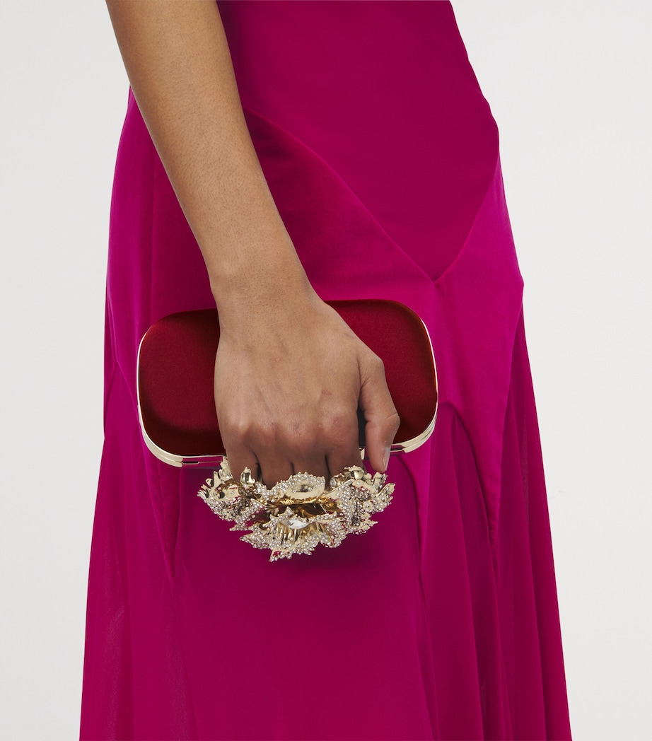Silk Carnation Knuckle Clutch Bag 6100 Image 4