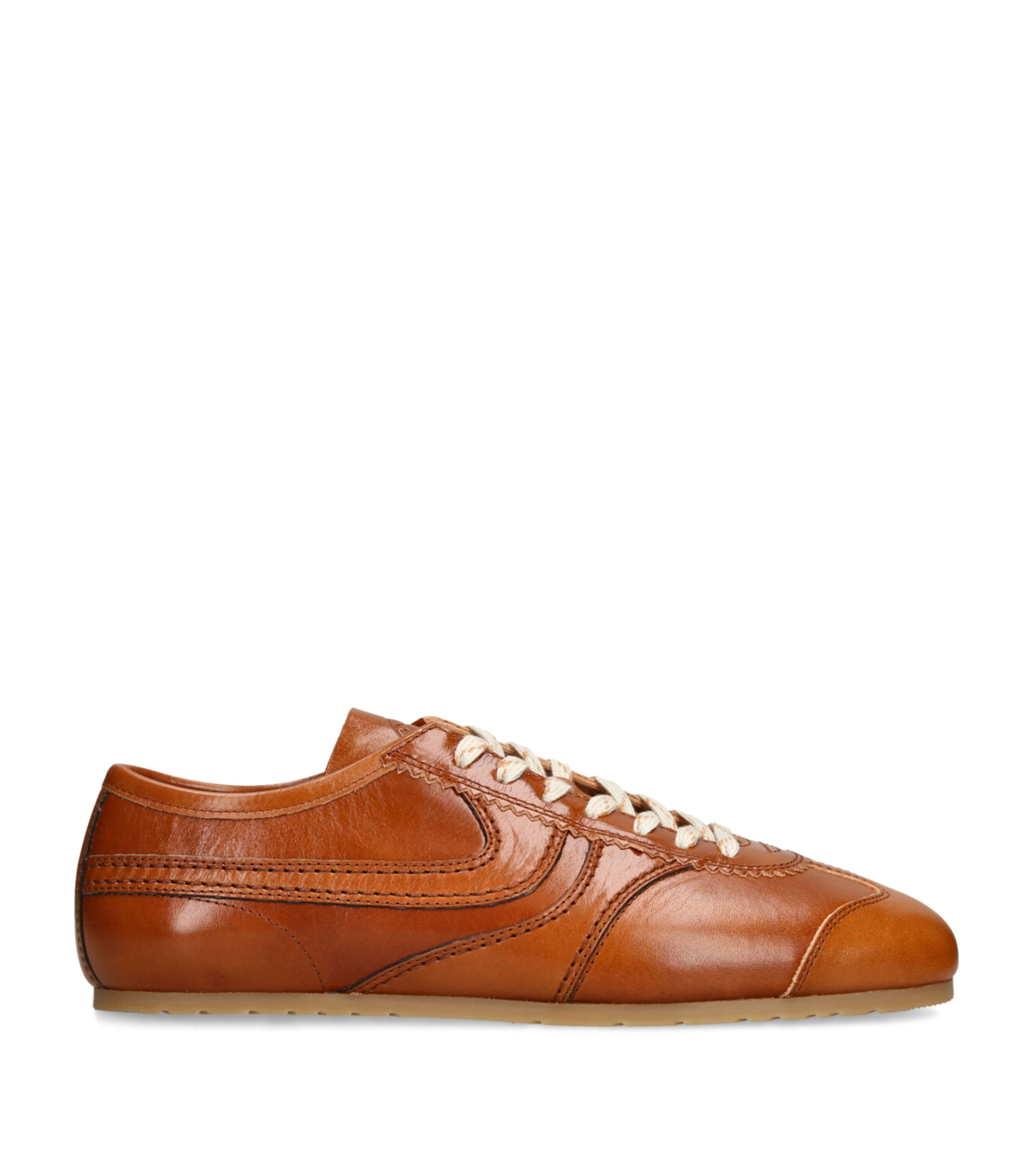 DRIES VAN NOTEN Leather Dustin Sneakers Tan Image 1