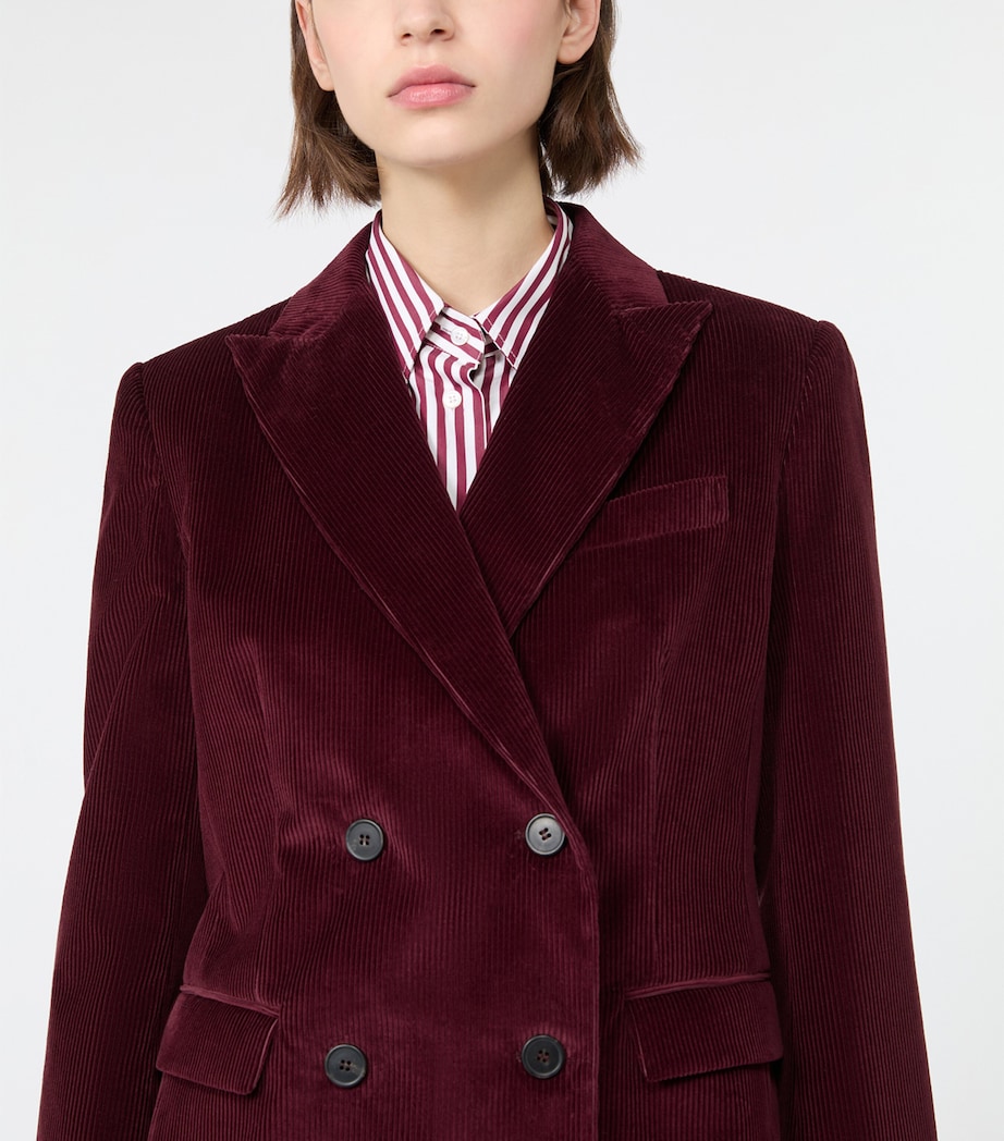 Weekend Max Mara Womens Cotton Double-Breasted Blazer Bordeaux Image 6