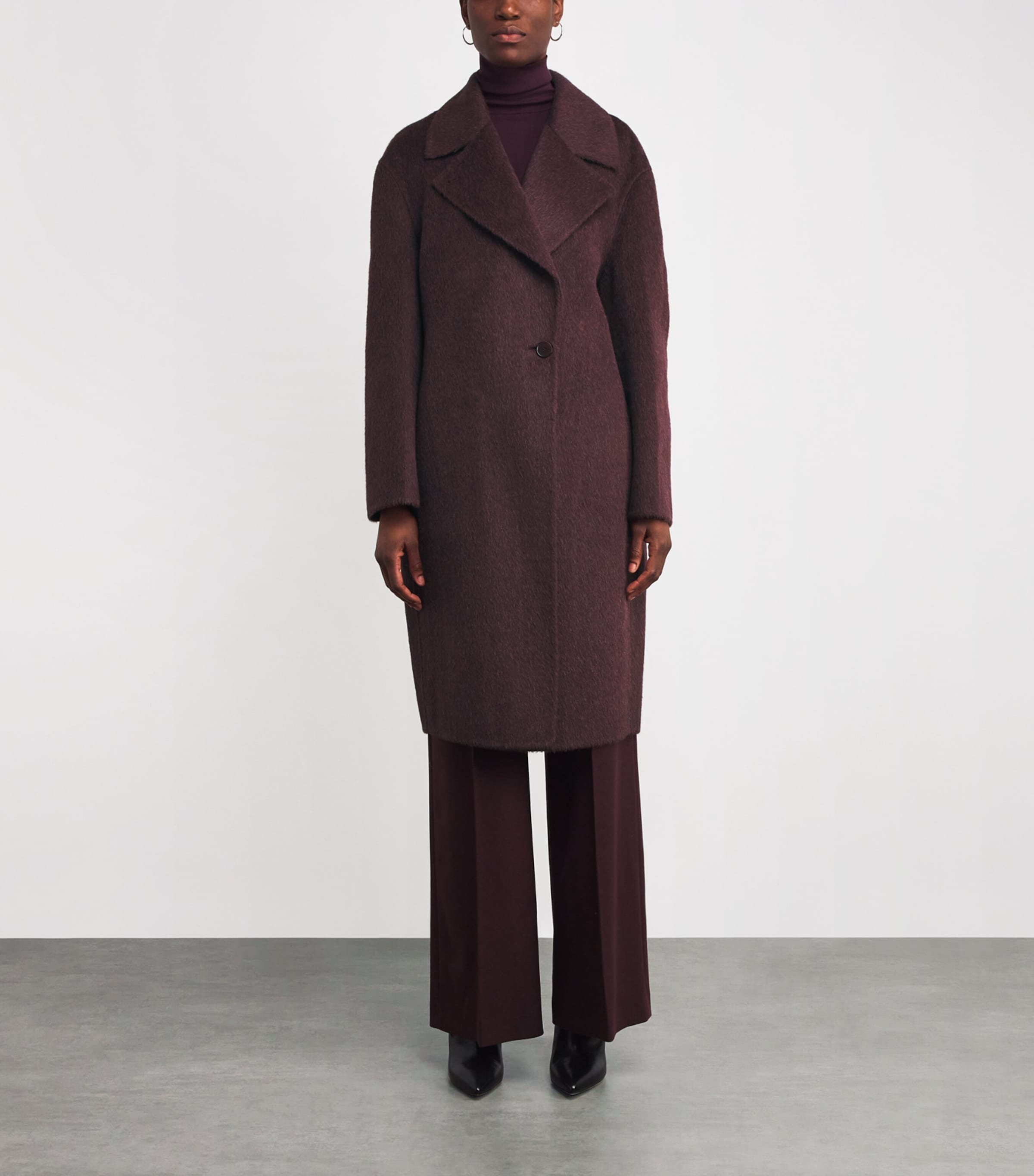 Brushed Double-Faced Alpaca-Wool-Silk Yves Coat MARASCHINO Image 3