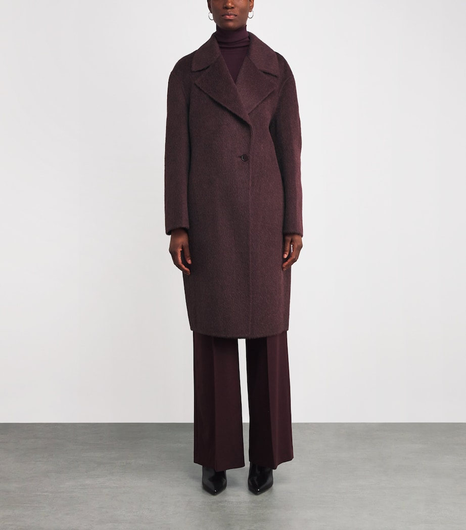 Brushed Double-Faced Alpaca-Wool-Silk Yves Coat MARASCHINO Image 3