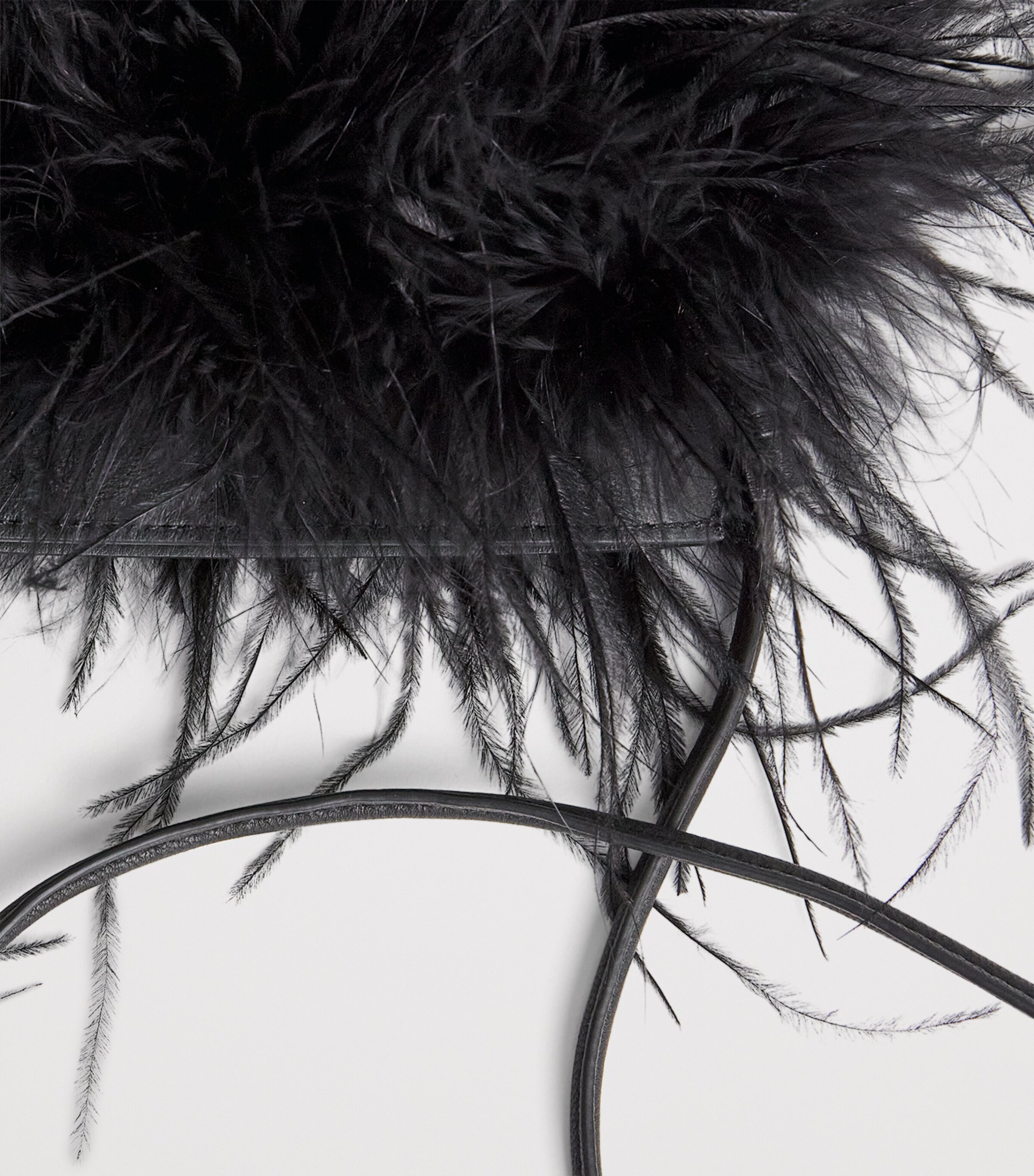 Yves Salomon Leather-Ostrich Feather Cross-Body Bag Image 5