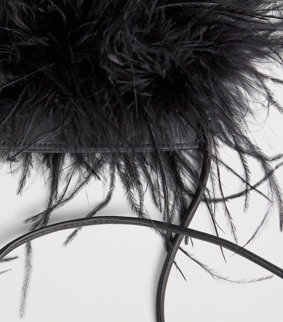 Yves Salomon Leather-Ostrich Feather Cross-Body Bag Image 5