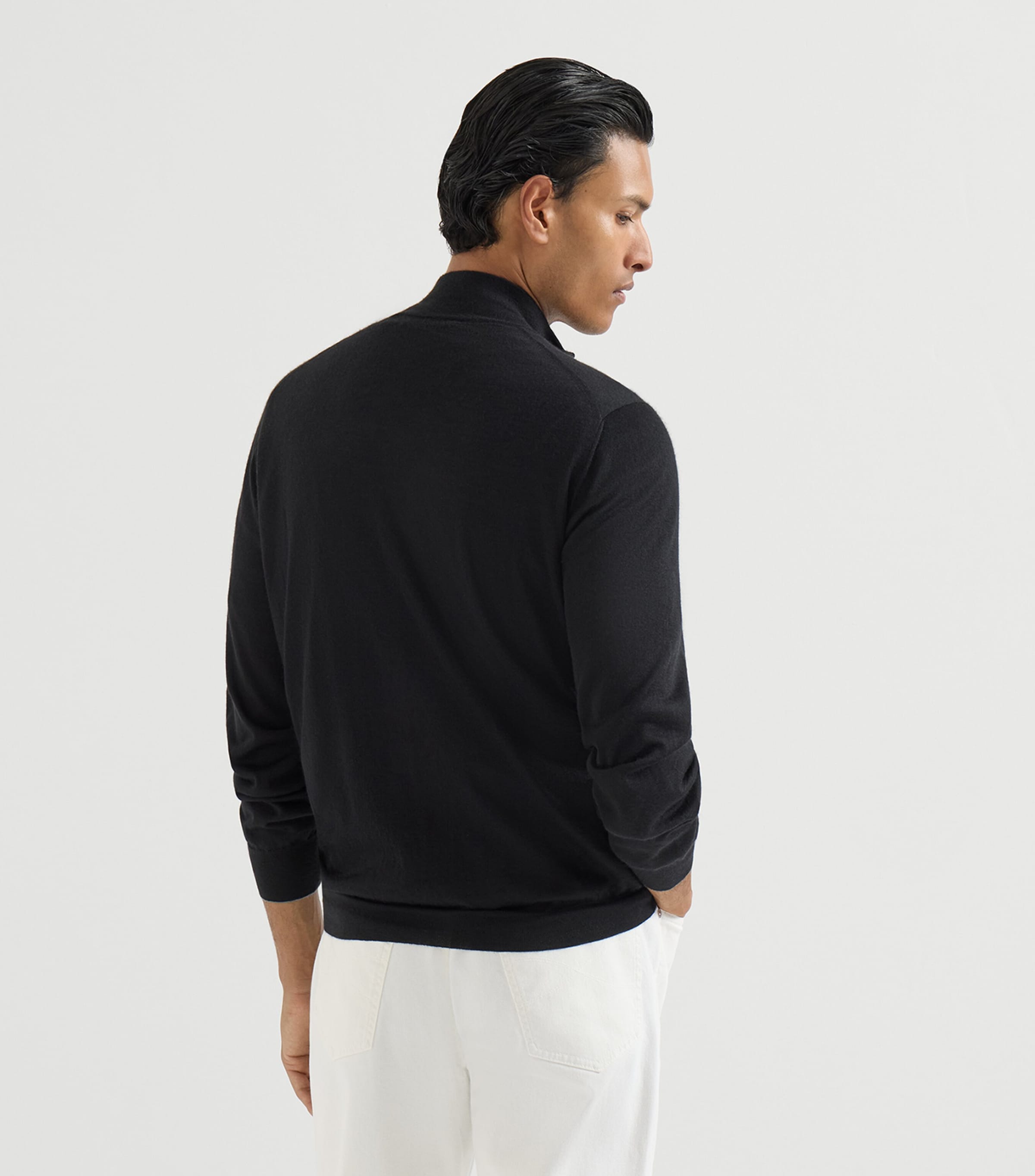 Brunello Cucinelli Mens Cashmere-Silk Zip-Up Cardigan Image 5