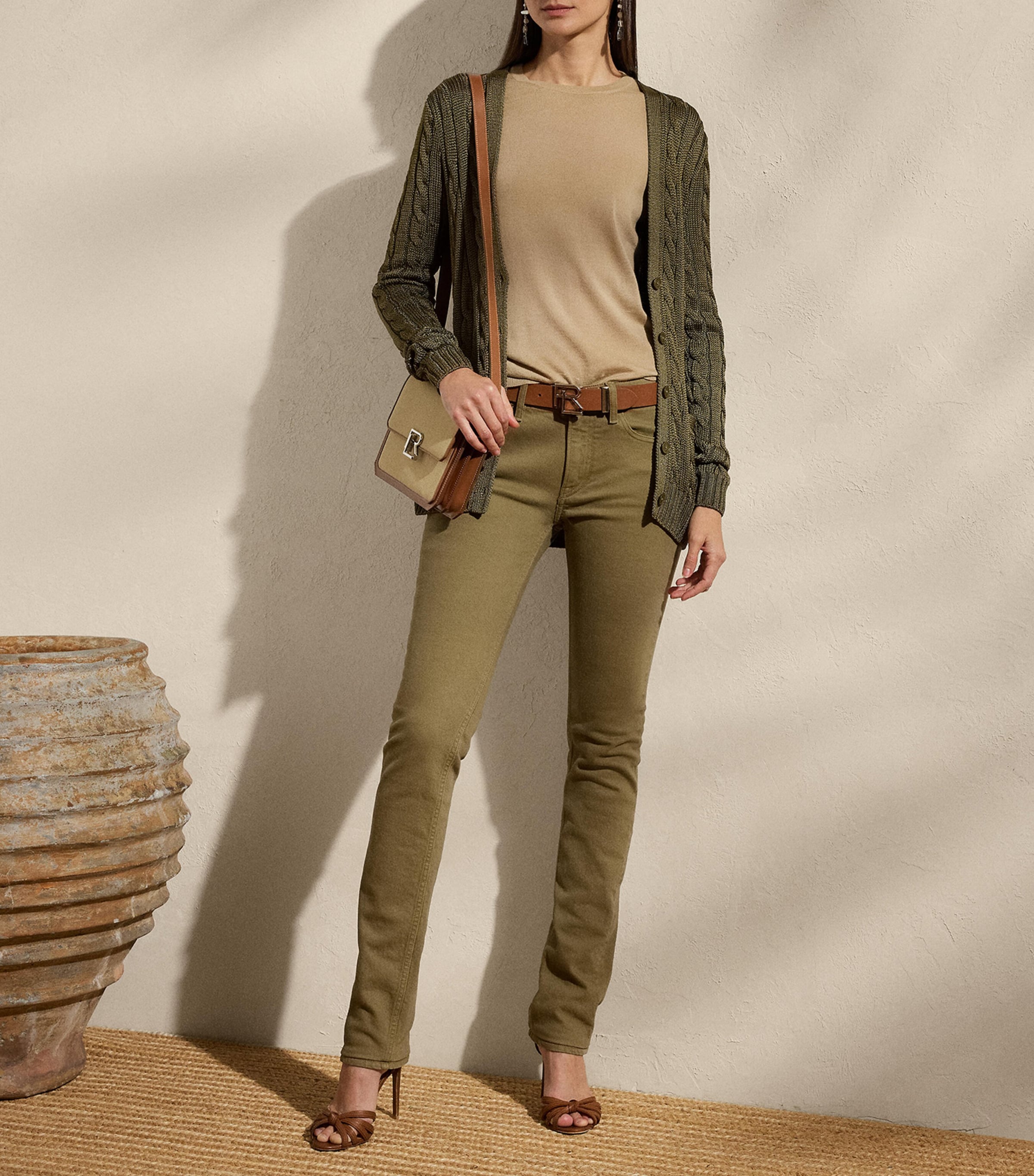 Silk Cable-Knit Cardigan MOSS Image 2