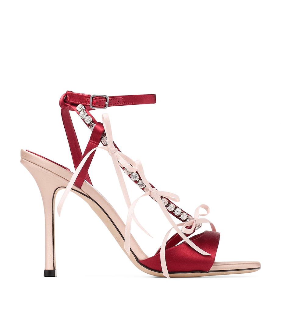Lula 100 Satin Sandals MACARON/RUBY RED Image 1
