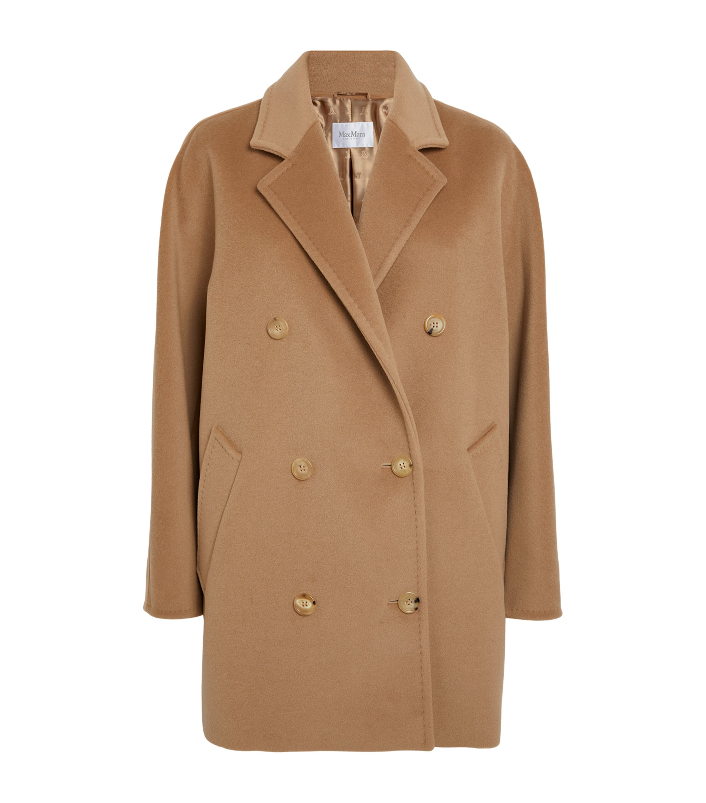 Max Mara Wool-cashmere Rebus Coat In Beige