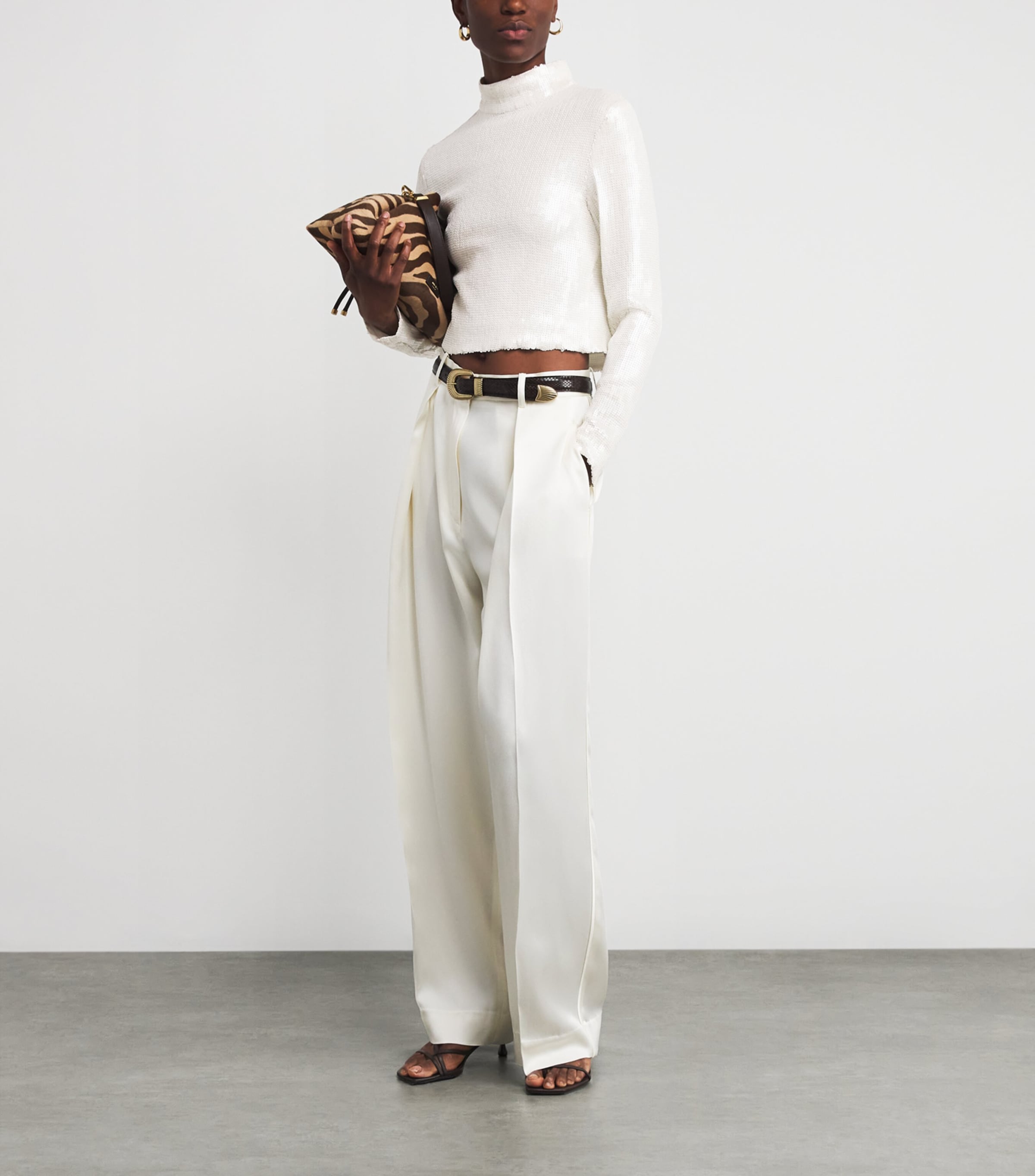 Long-Sleeve Sequin Top CREAM Image 2