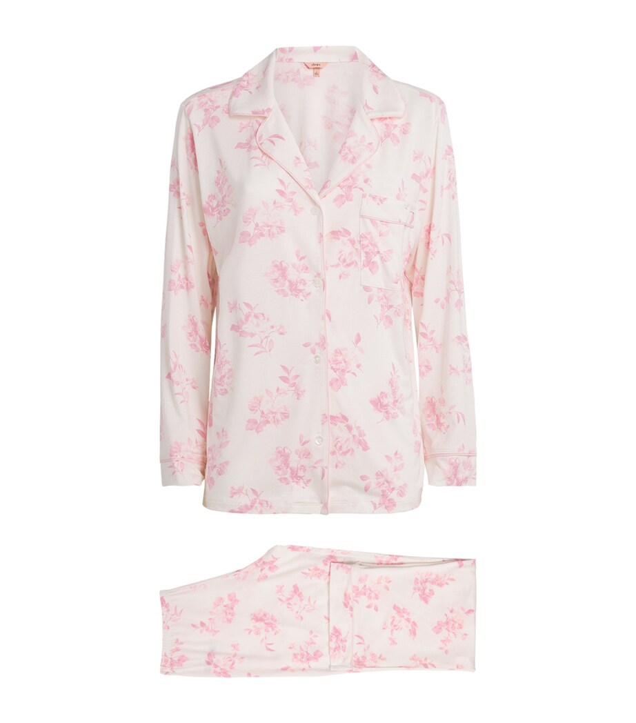 Eberjey Womens Floral Gisele Pyjama Set Rgppp Rose Gard Image 1