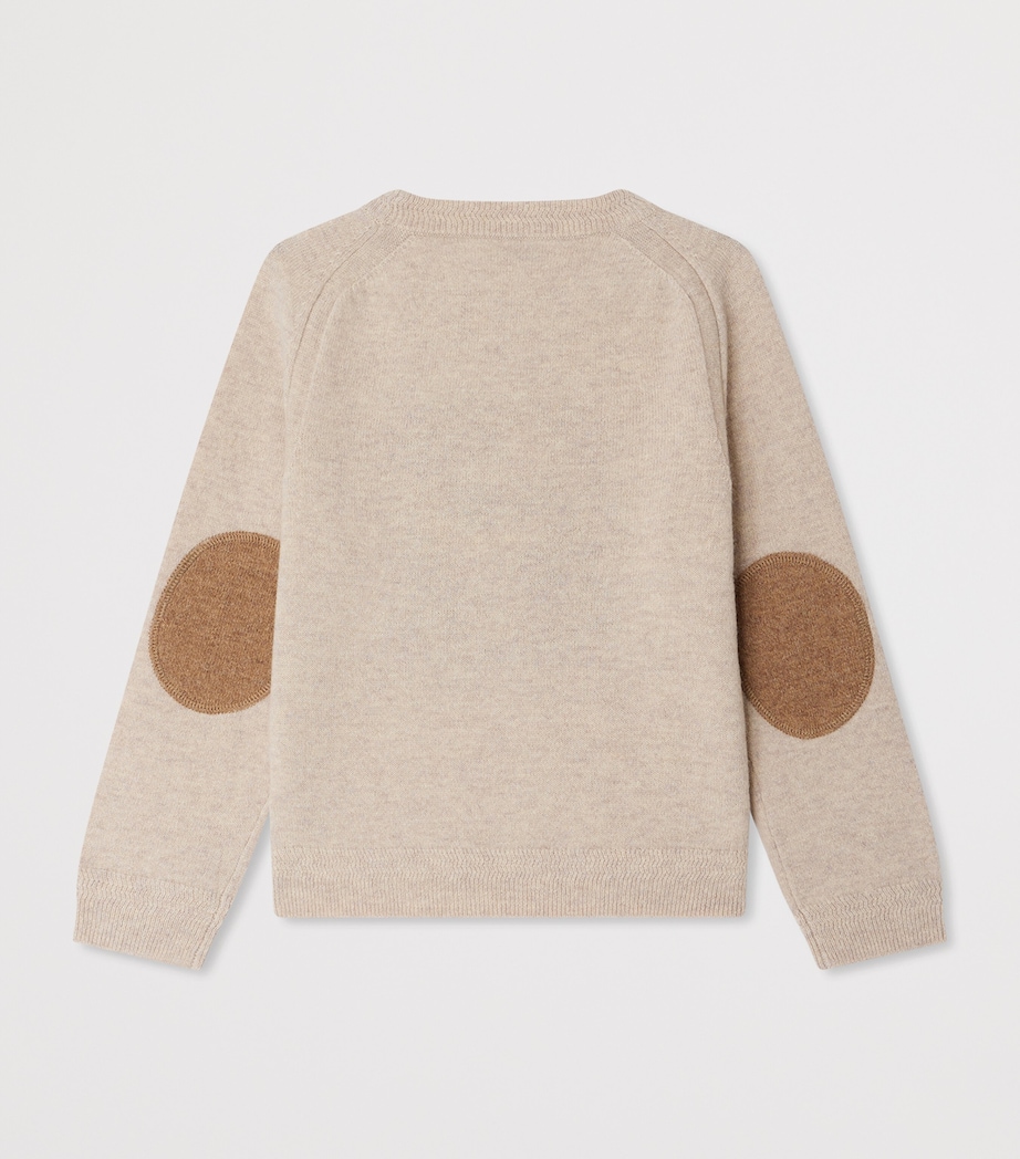 Wool Jacquard Rabbit Sweater (4-8 Years) MULTICO NATUREL Image 2