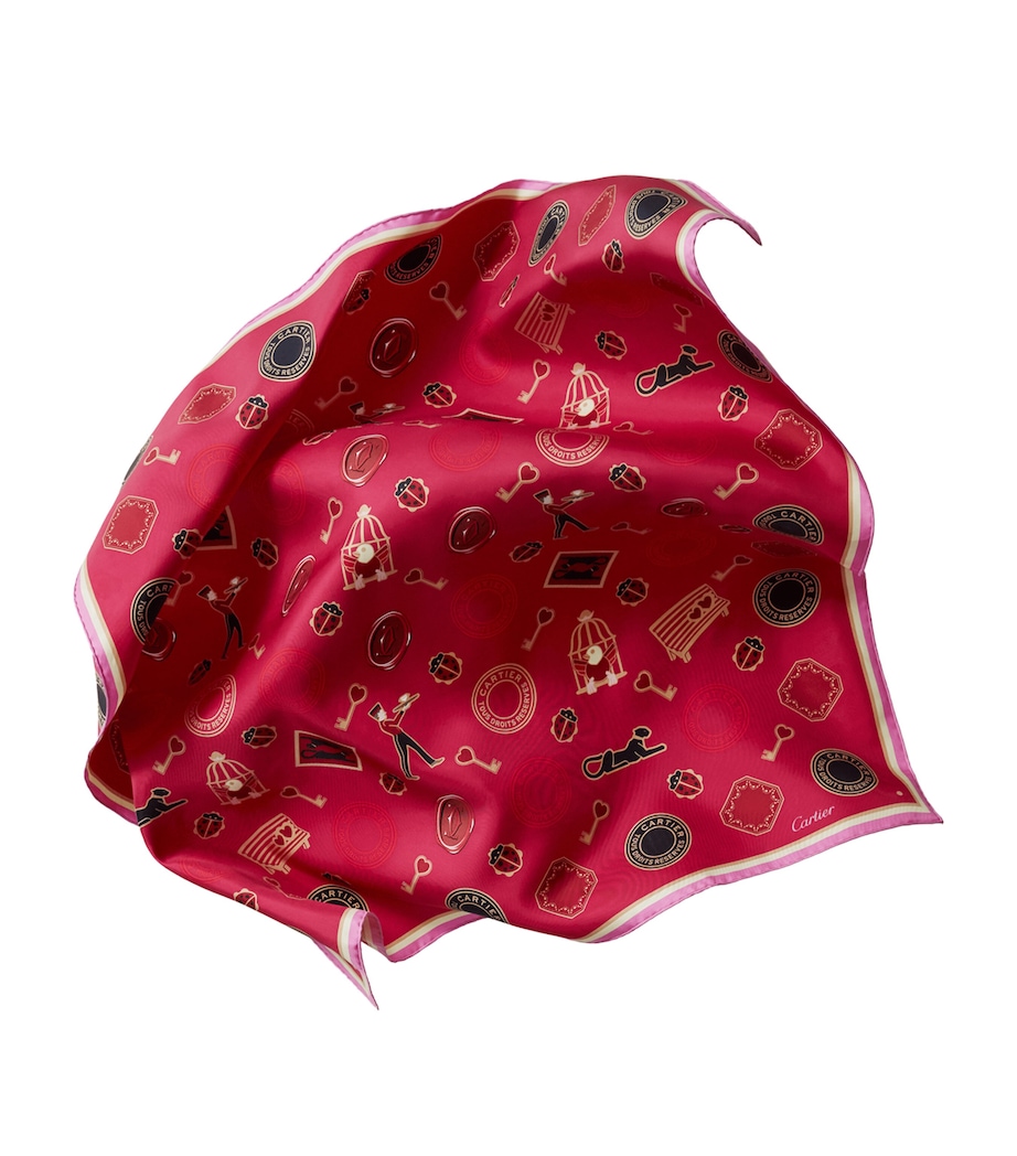 Silk Diabolo de Cartier Scarf FUCHSIA Image 4