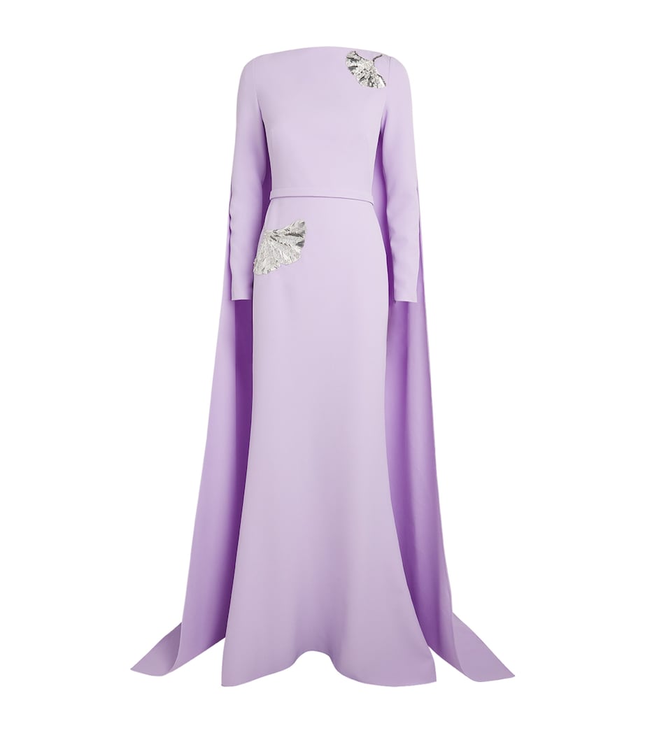 Safiyaa Womens Stretch-Crepe Embellished Ginevra Gown Verbena Image 1