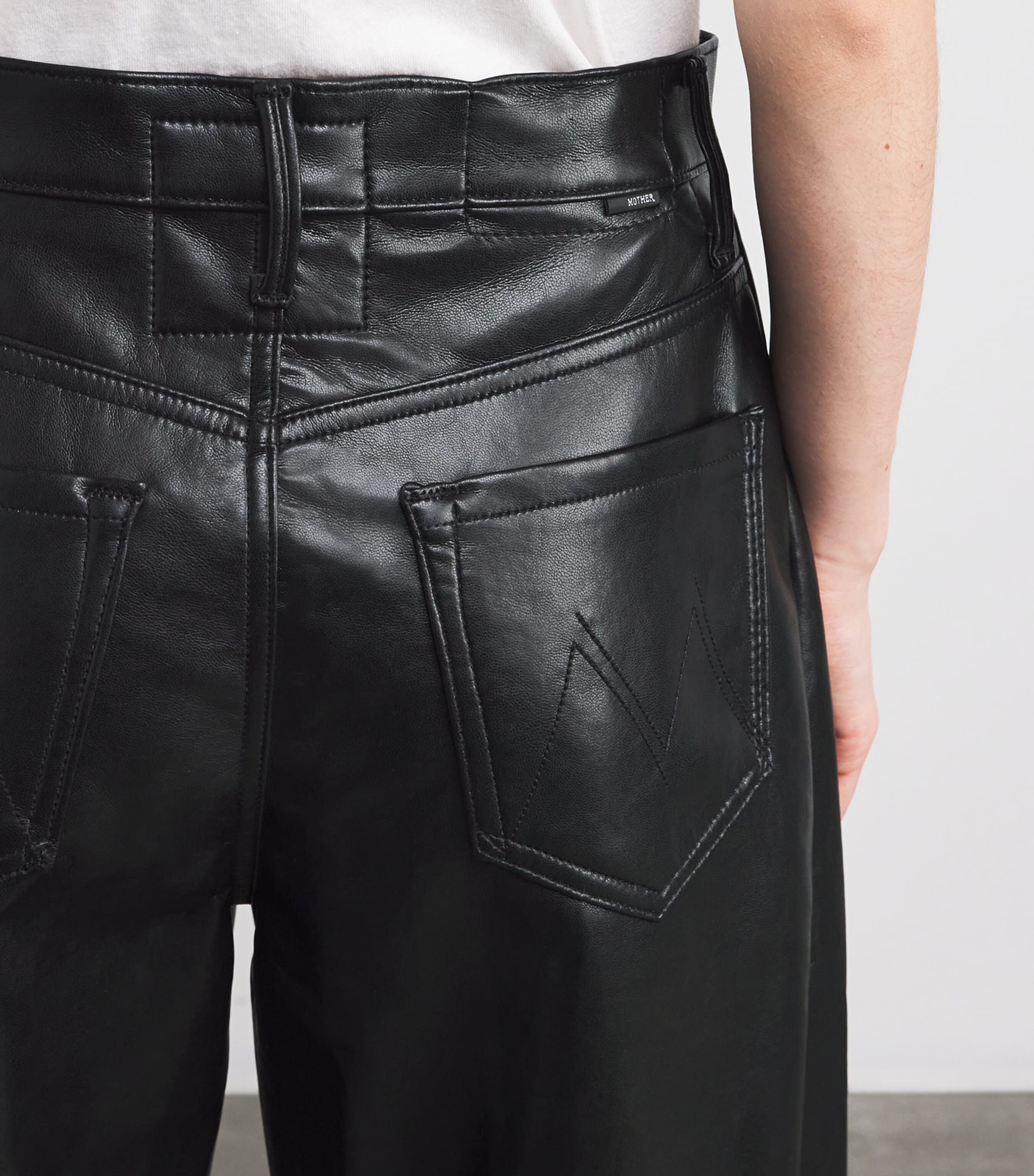 Faux Leather The Half-Pipe Flood Jeans BLACK - BLK BLK Image 6