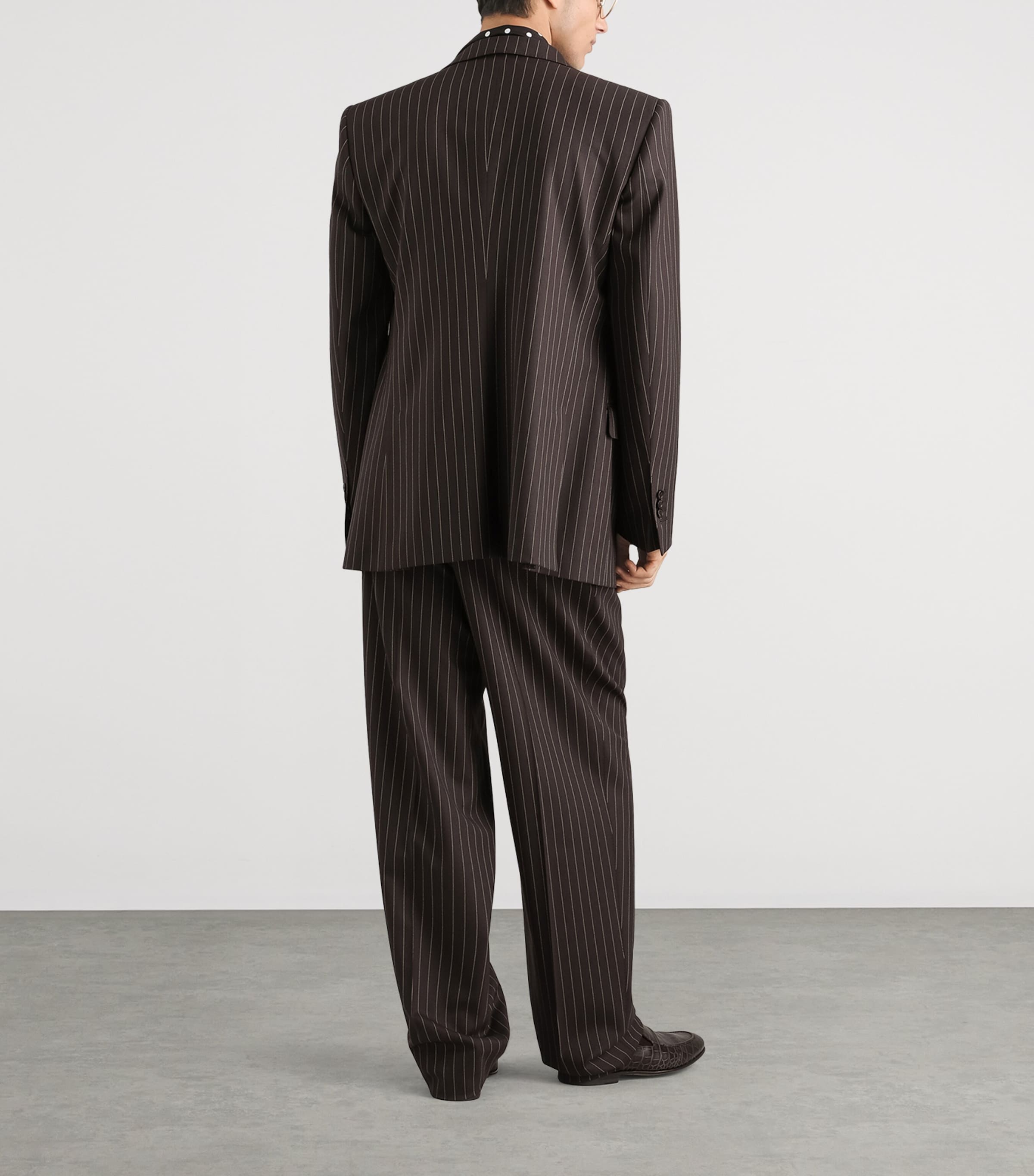 Dolce&Gabbana Mens Silk Shirt Brown Grey Image 5