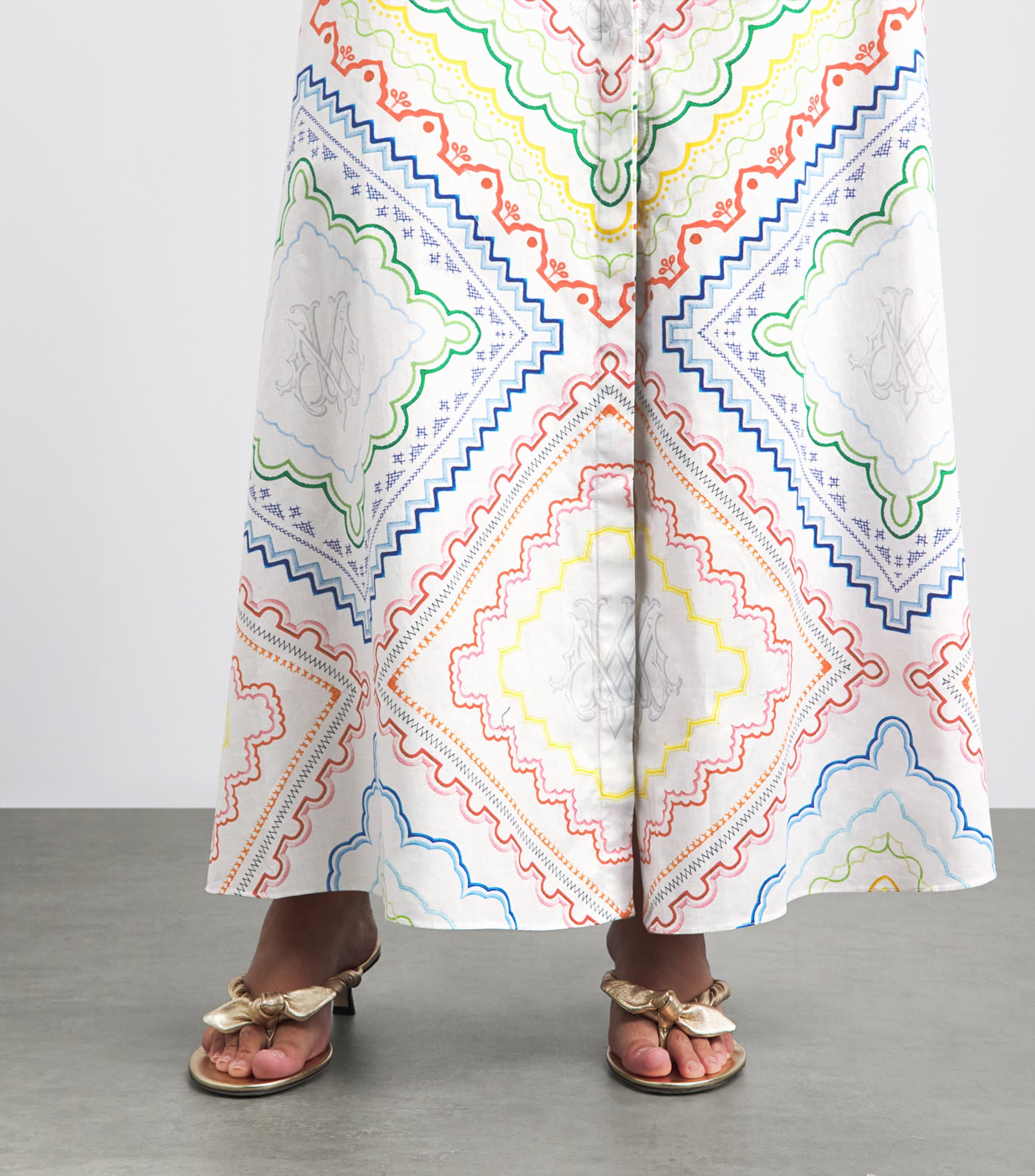 Mary Katrantzou Womens Cotton-Blend Como Maxi Dress Blanchetto Image 3